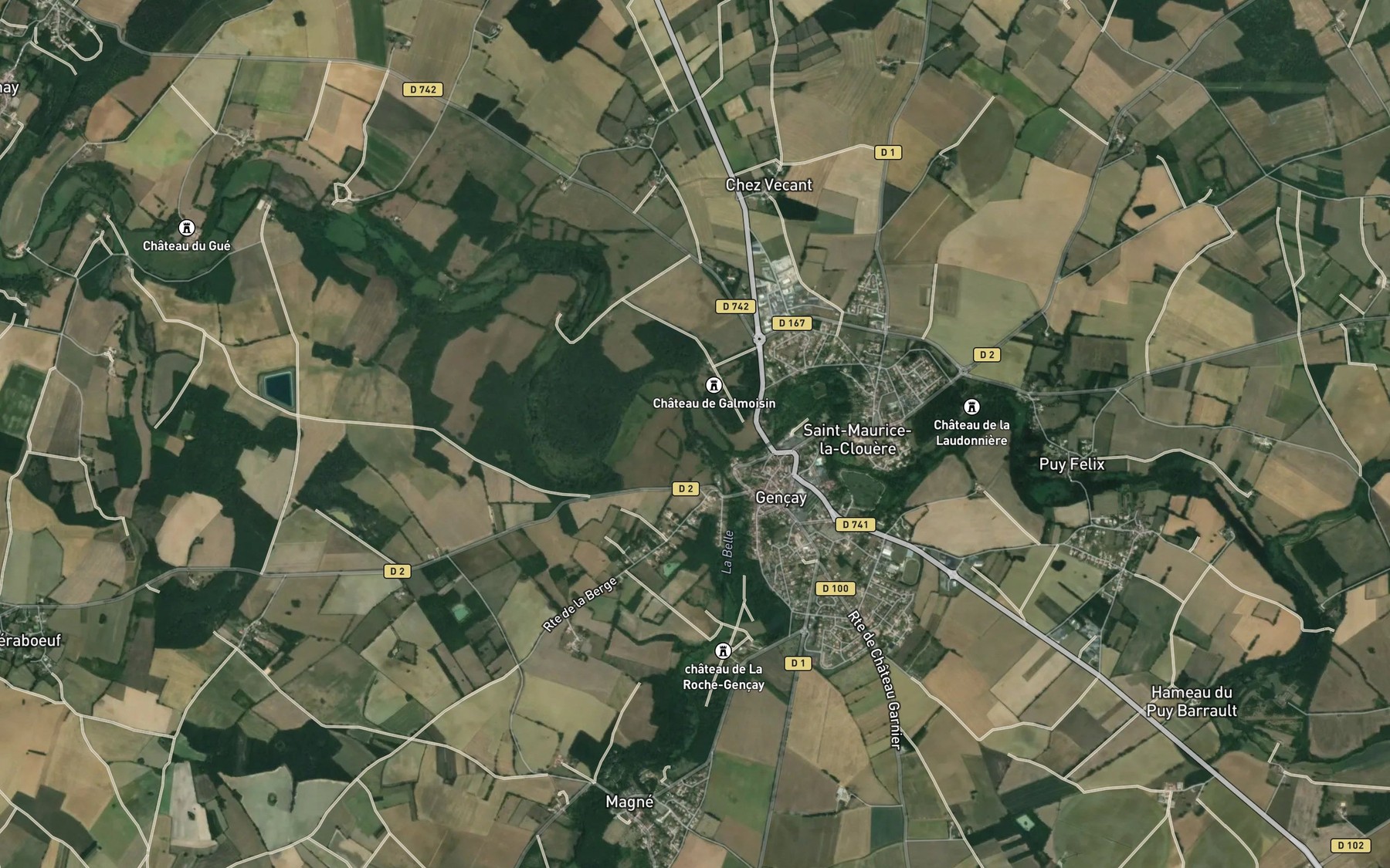 Satellite map of the Belle