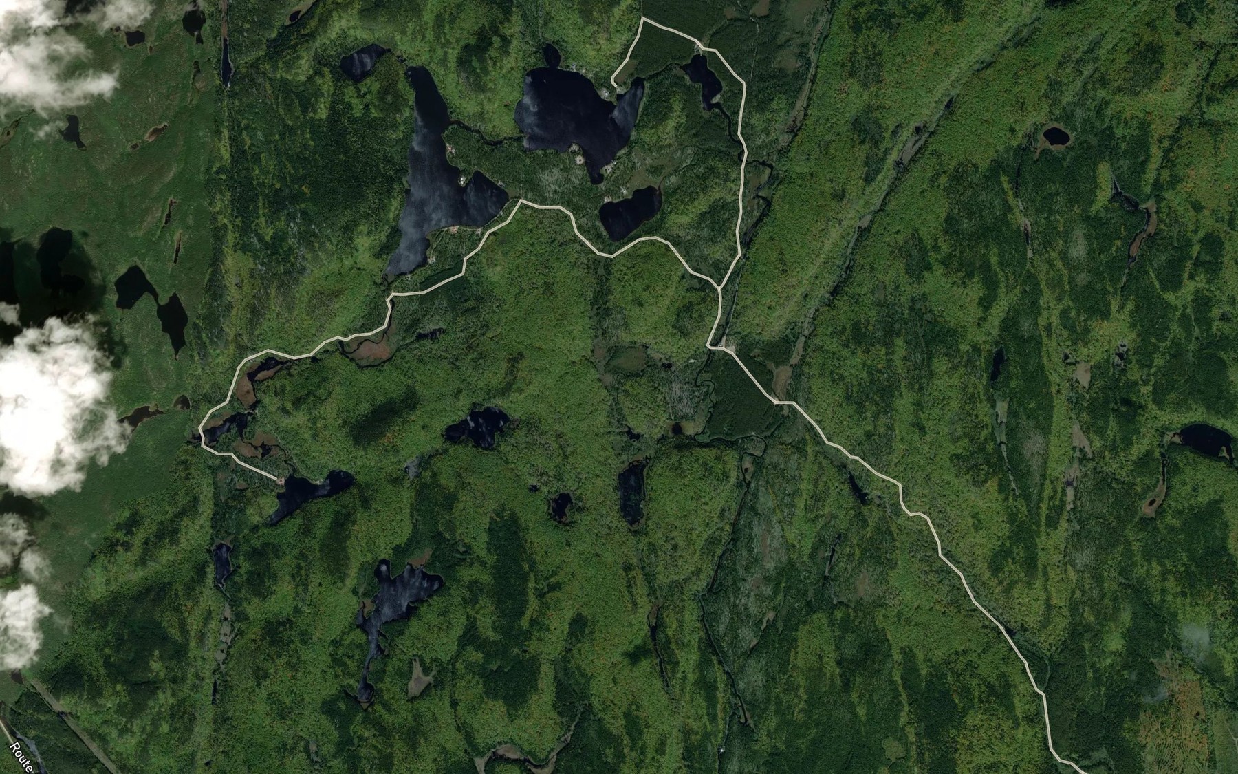 Satellite map of the Les Petits Lacs