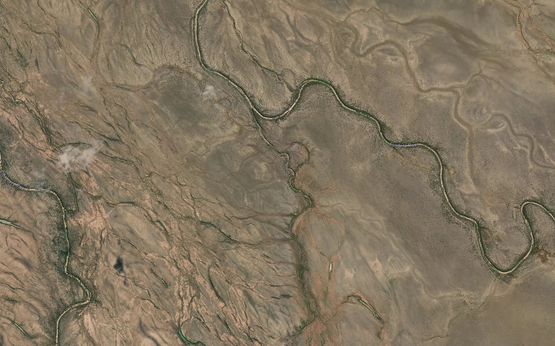 Satellite map of the Caroline Creek
