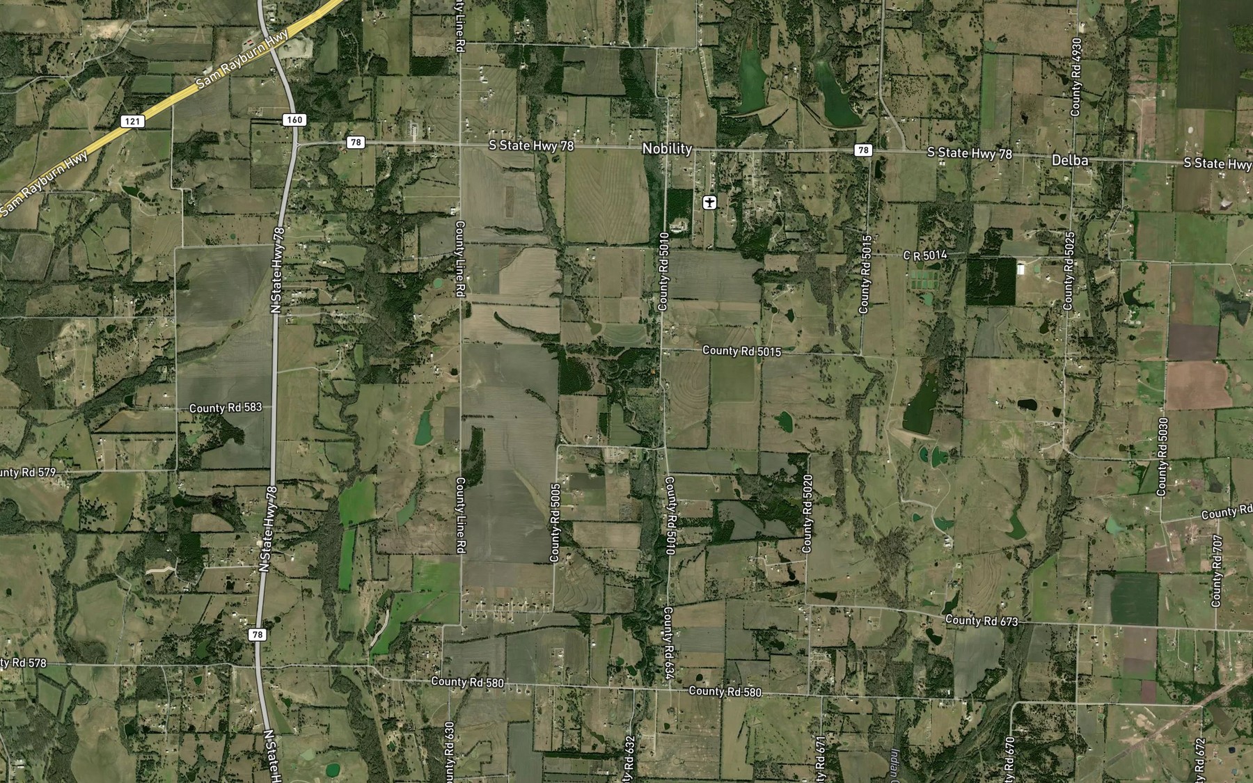 Satellite map of the Dodge Rock Creek