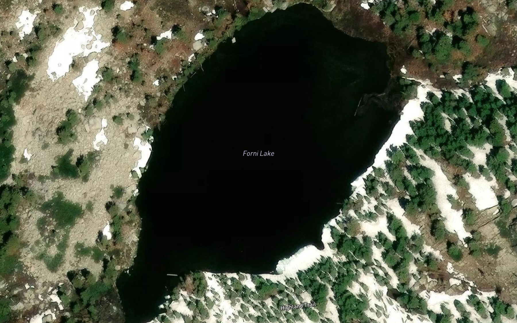 Satellite map of the Forni Lake