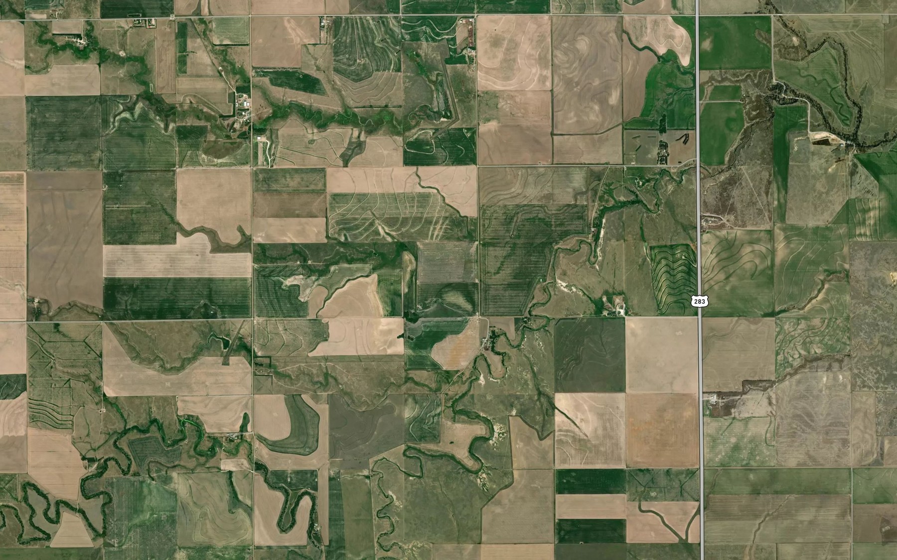 Satellite map of the Goose Lake