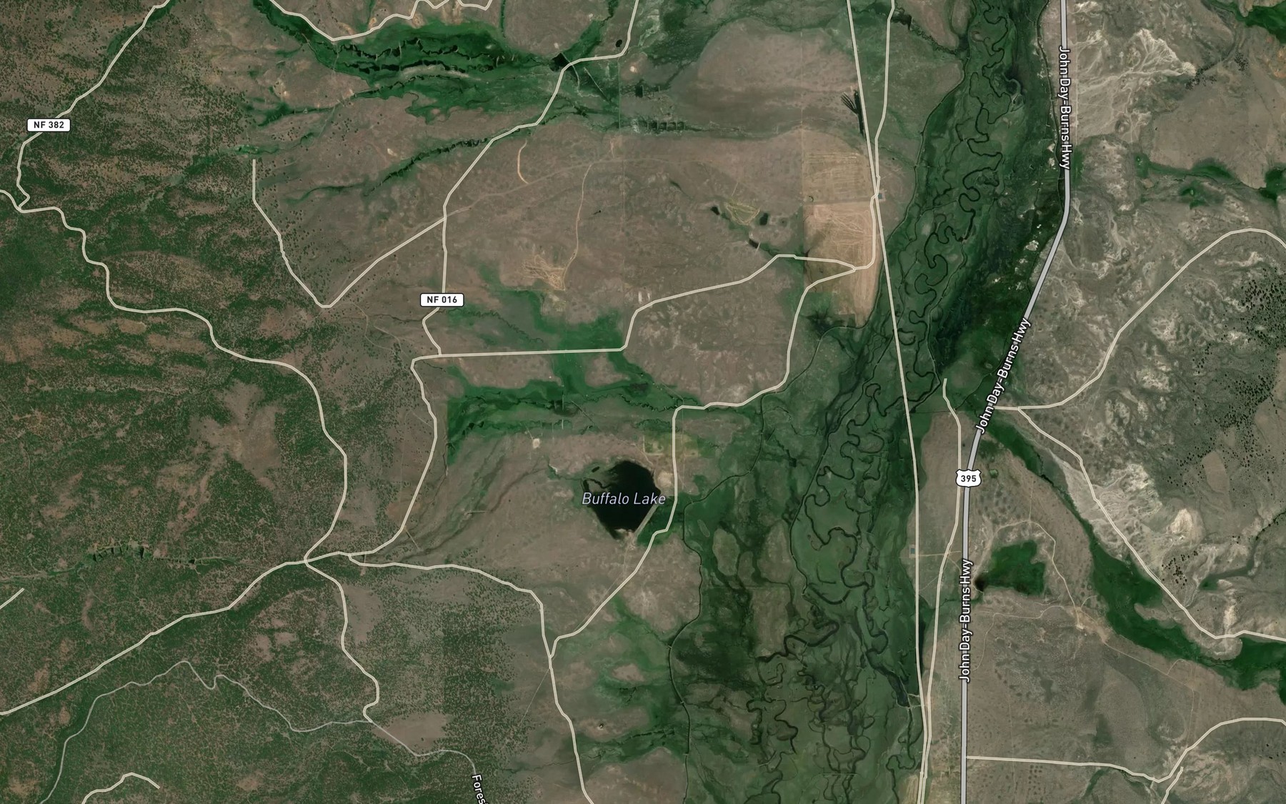 Satellite map of the Thorn Creek