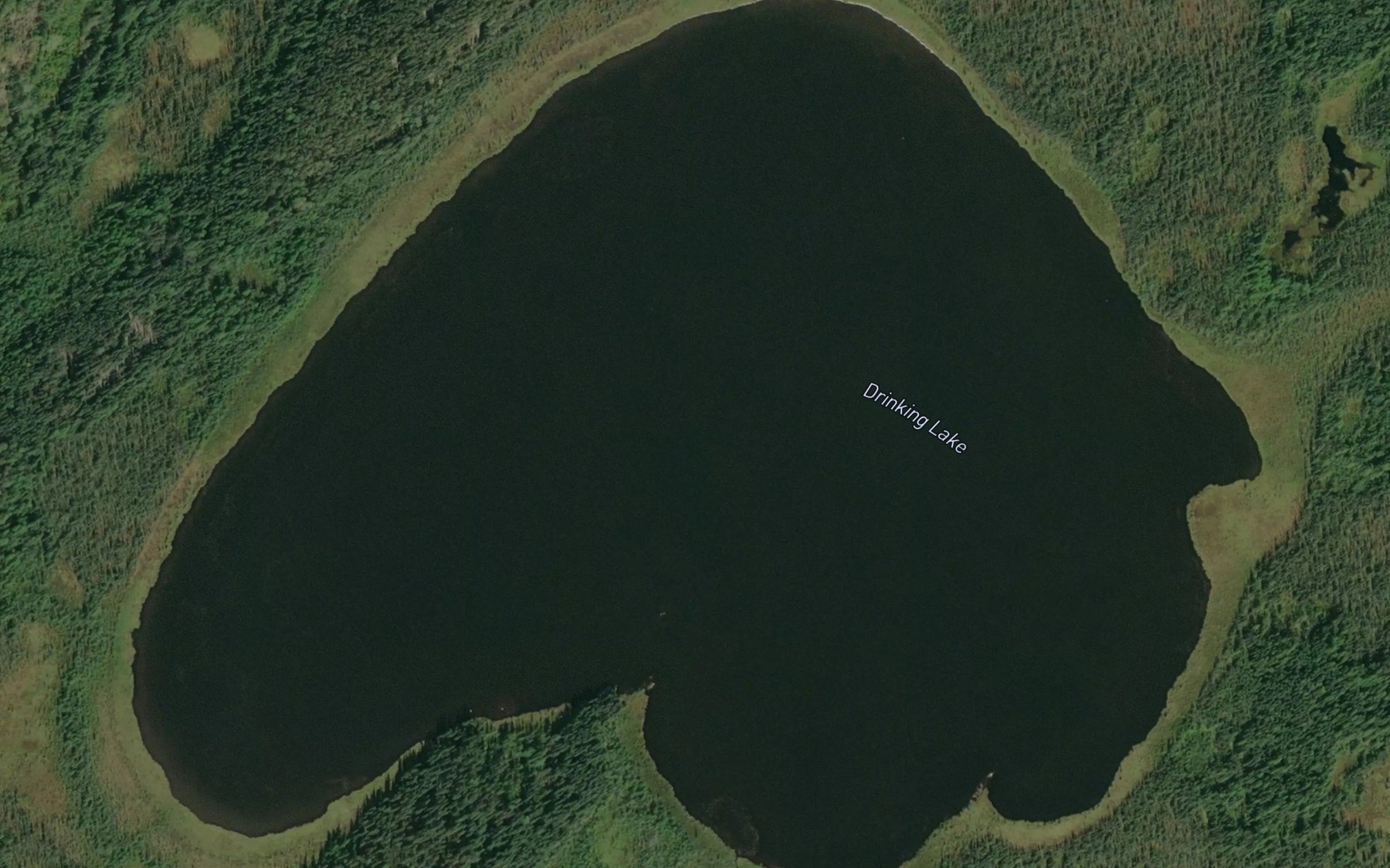 Satellite map of the Drinking Lake