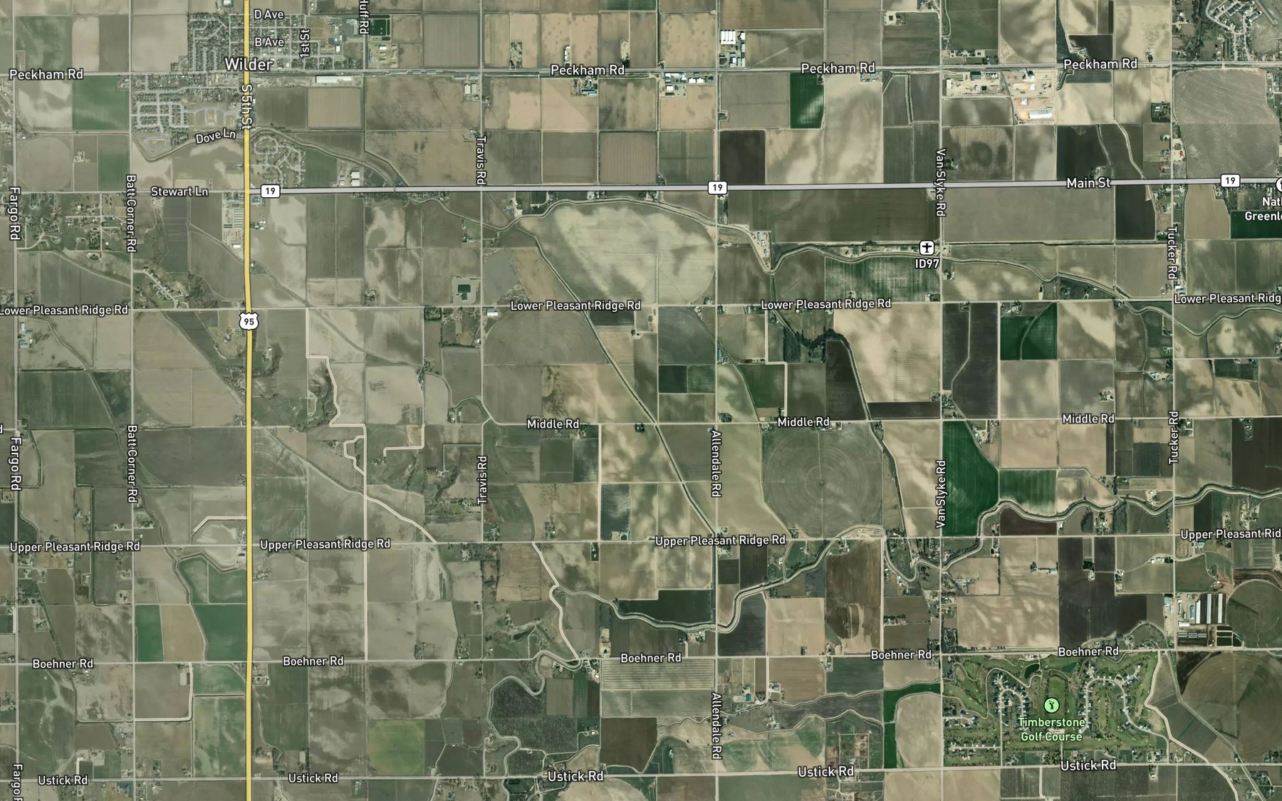 Satellite map of the Drew Drain