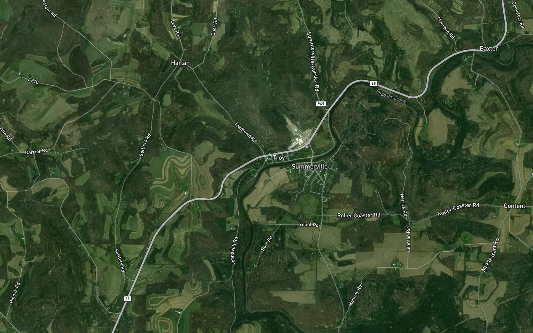 Satellite map of the Runaway Run