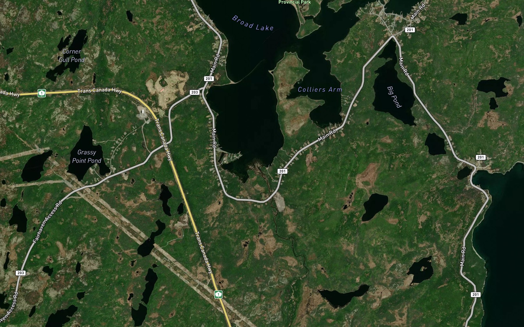 Satellite map of the Trout Brook