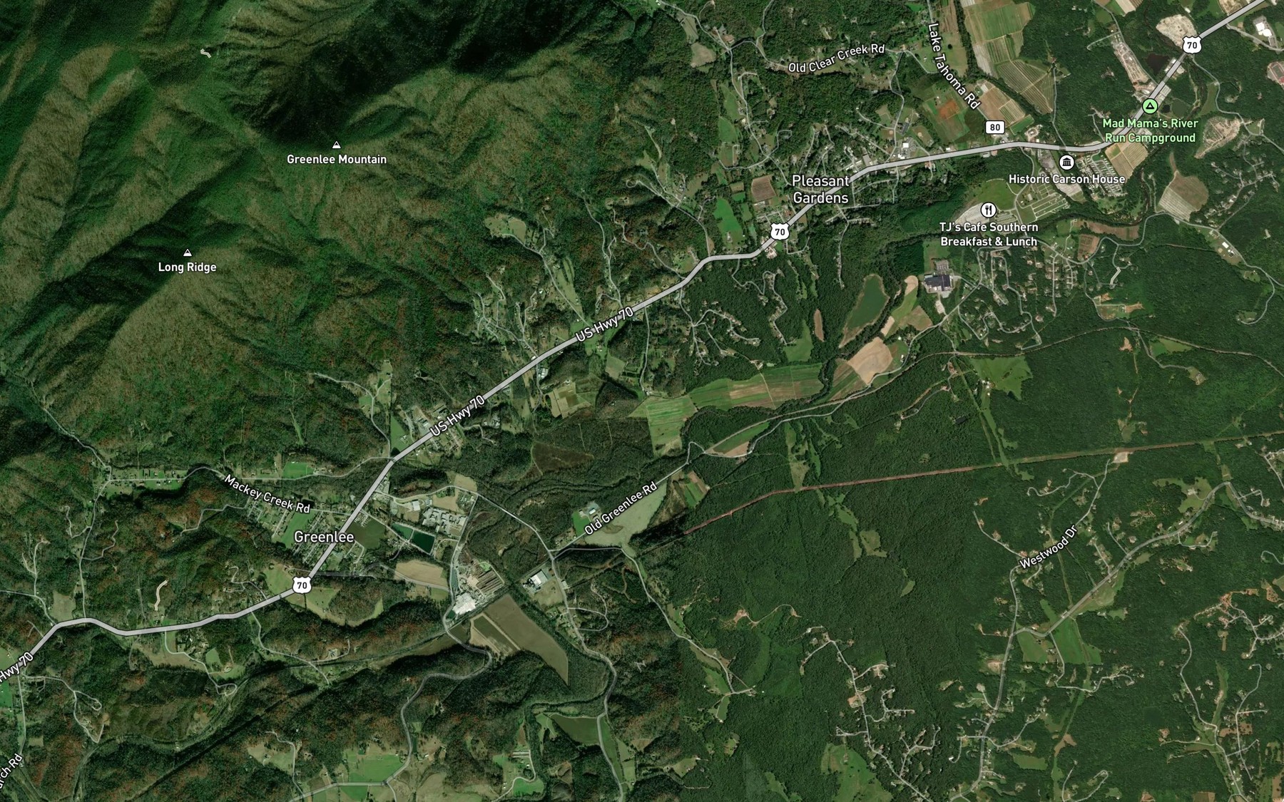 Satellite map of the Paxton Creek
