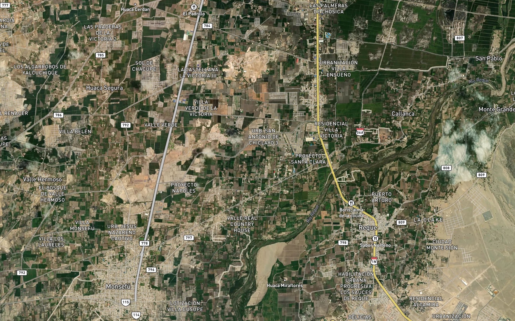 Satellite map of the Acequia Cusupe