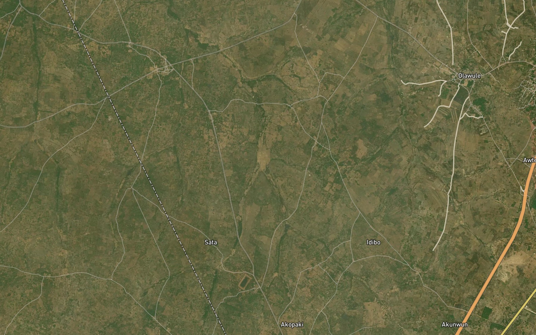 Satellite map of the River Gboroko