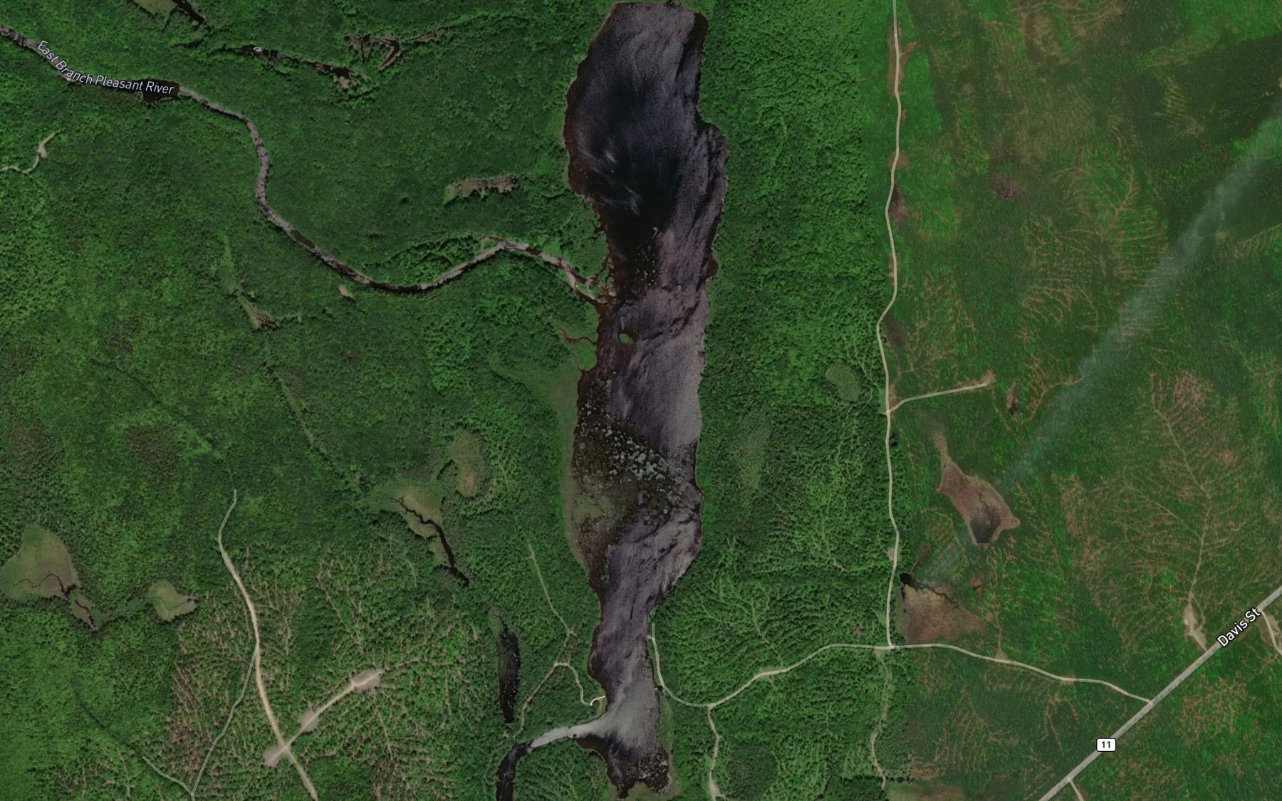Satellite map of the Upper Ebeemee Lake