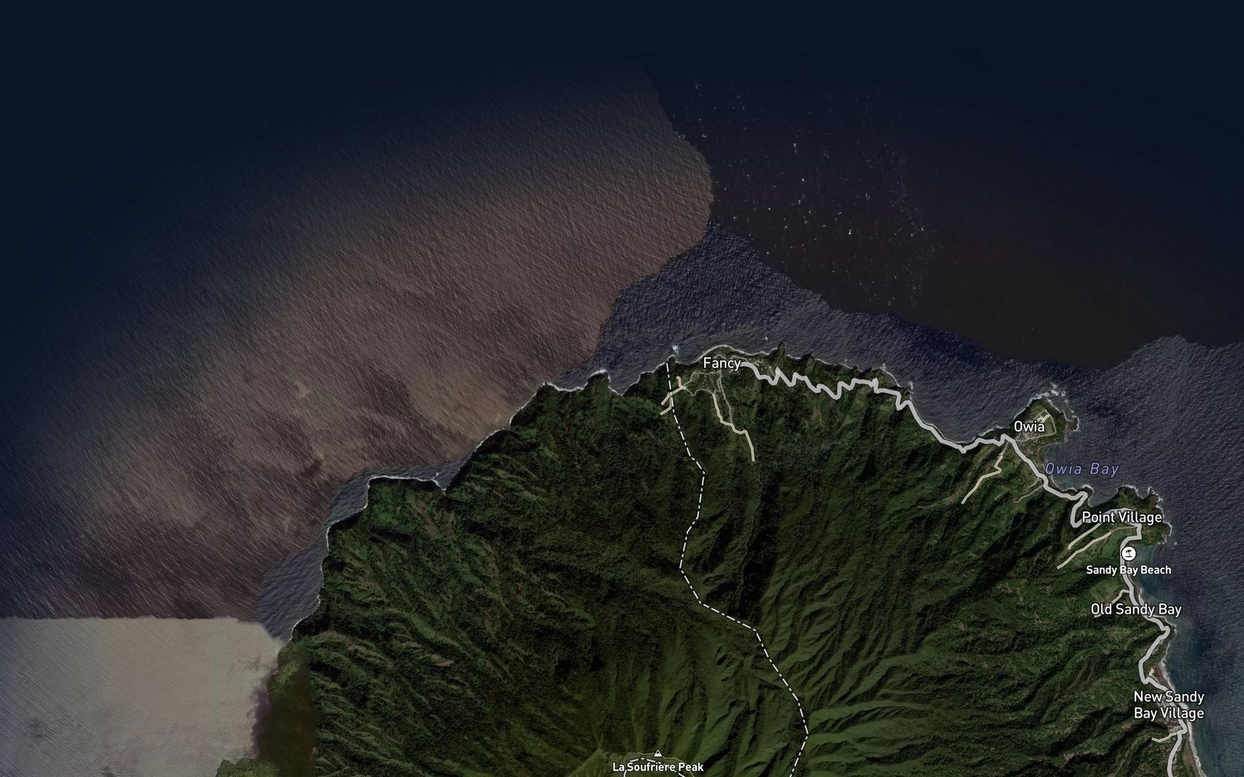 Satellite map of the Campobello Bay