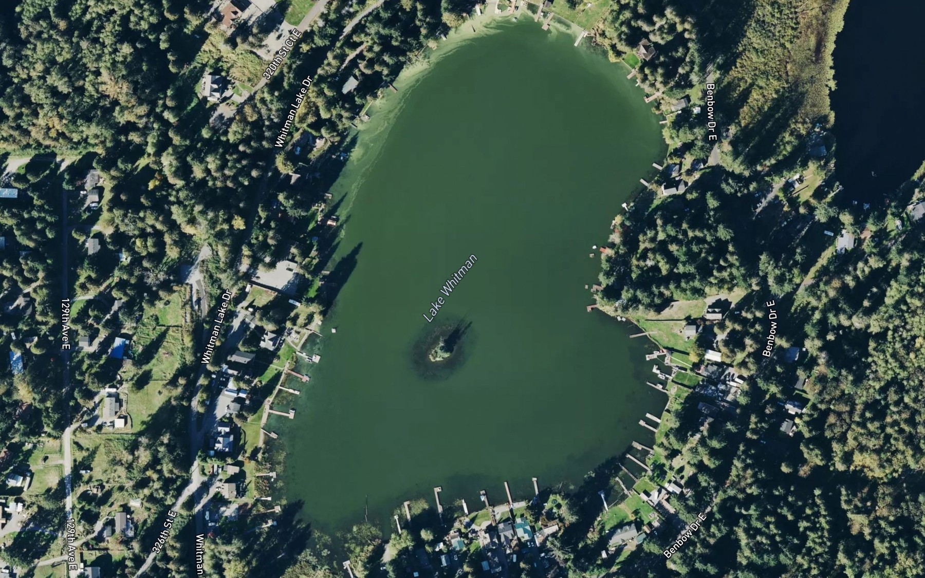 Satellite map of the Lake Whitman