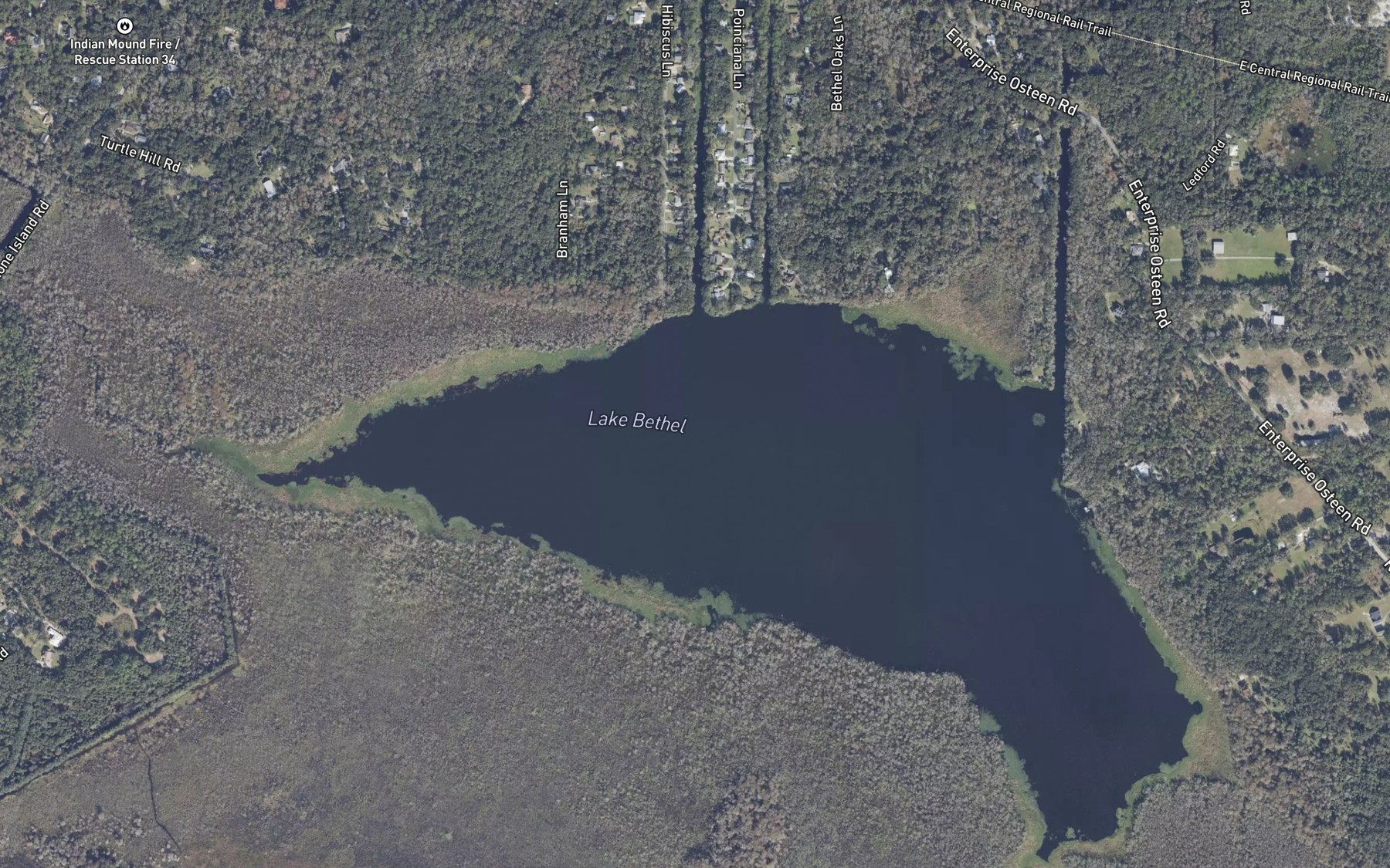 Satellite map of the Lake Bethel