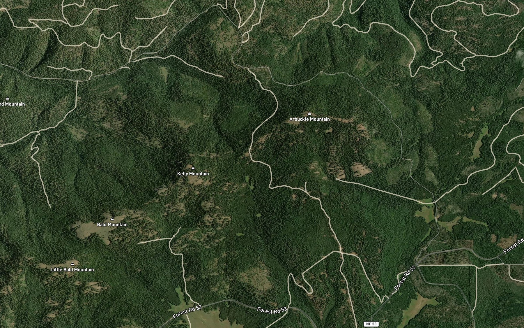 Satellite map of the Driveway Spring