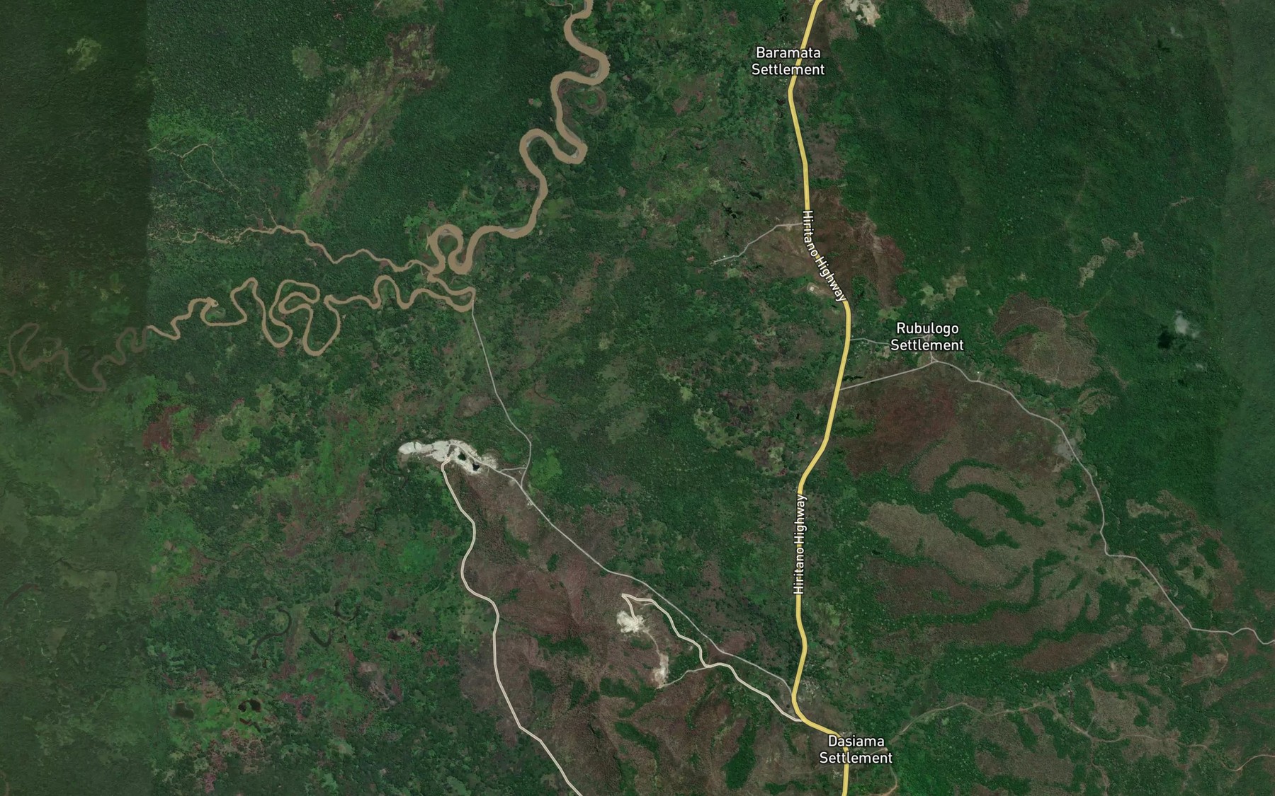 Satellite map of the Robulogo Creek