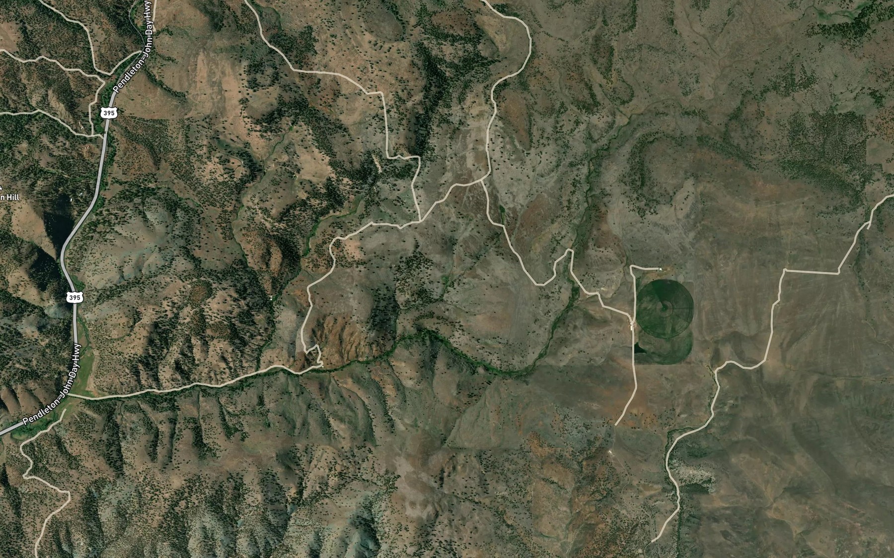 Satellite map of the Benson Spring