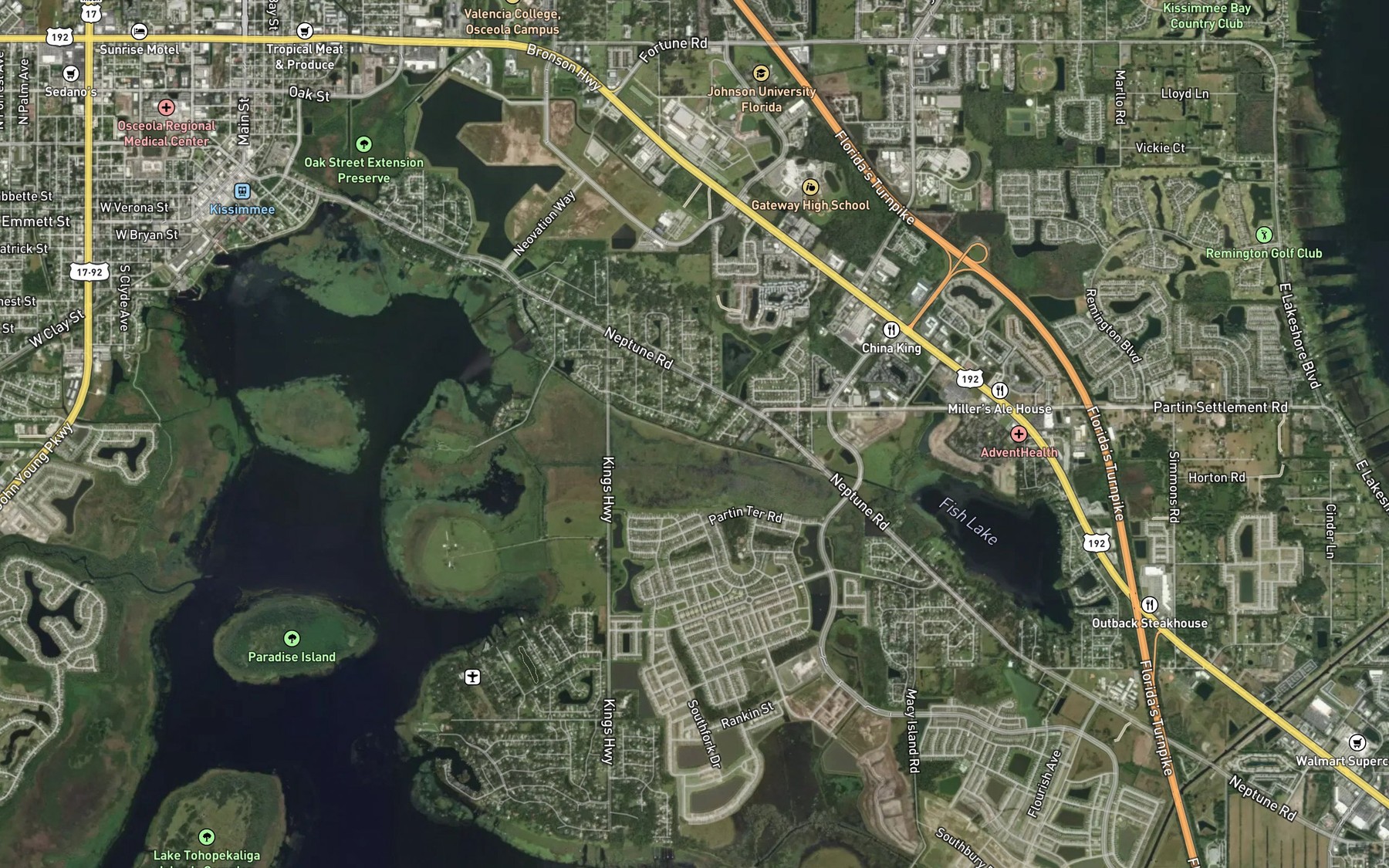 Satellite map of the Bass Slough