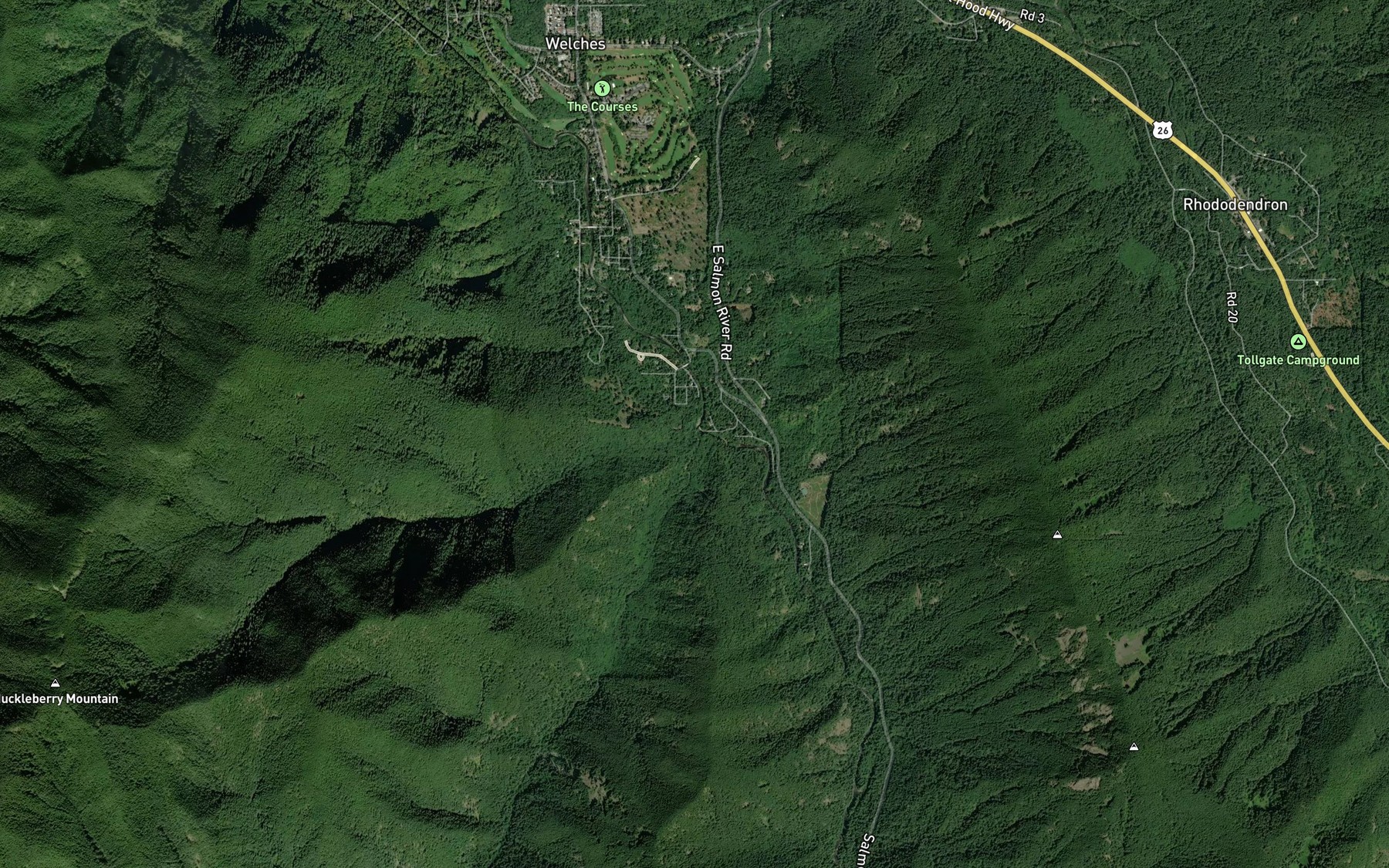 Satellite map of the Cheeney Creek