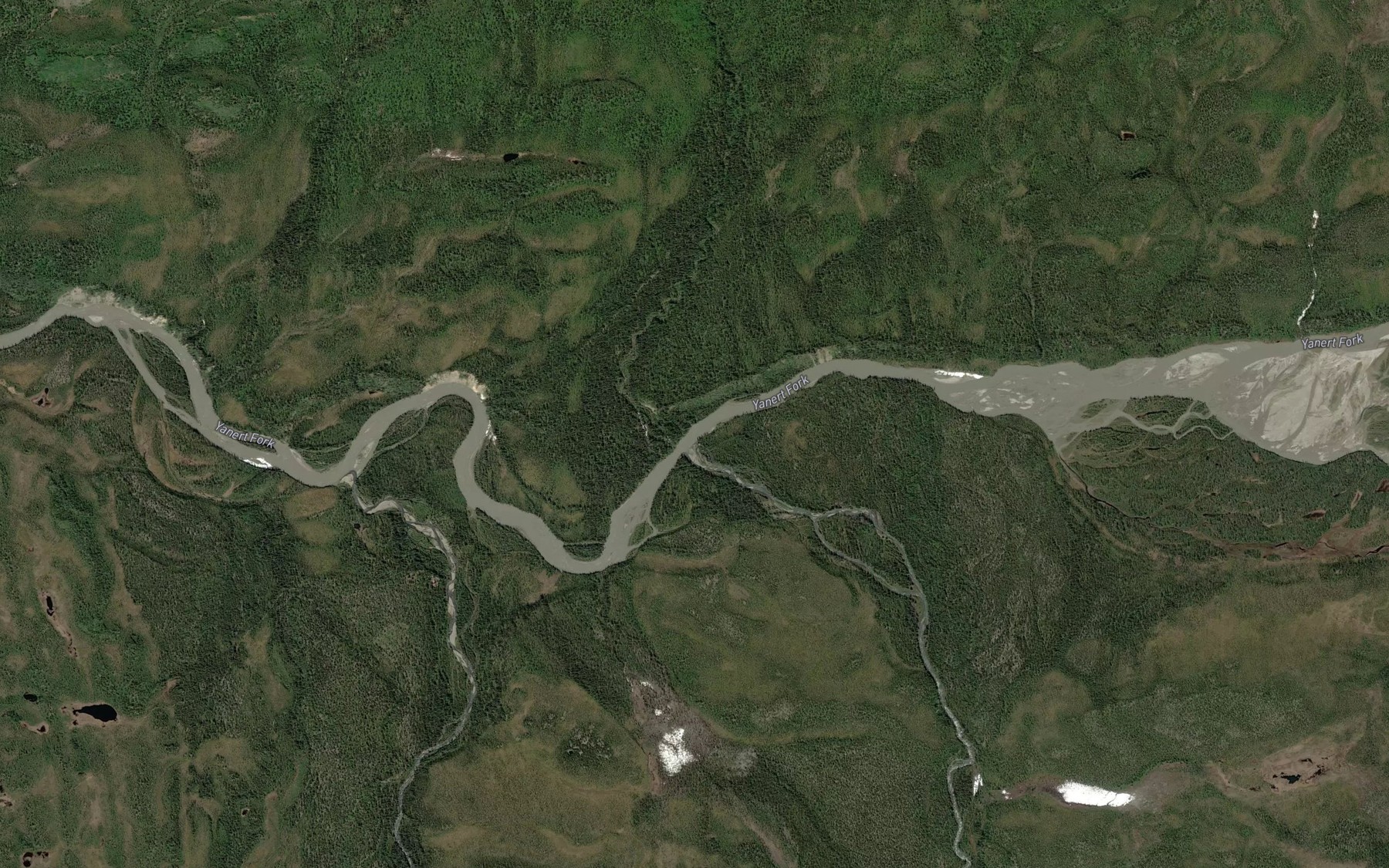 Satellite map of the Moose Creek