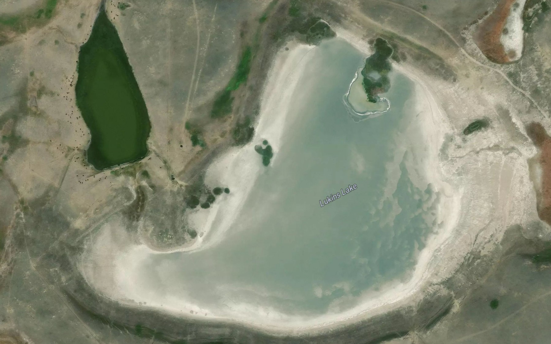Satellite map of the Lukins Lake