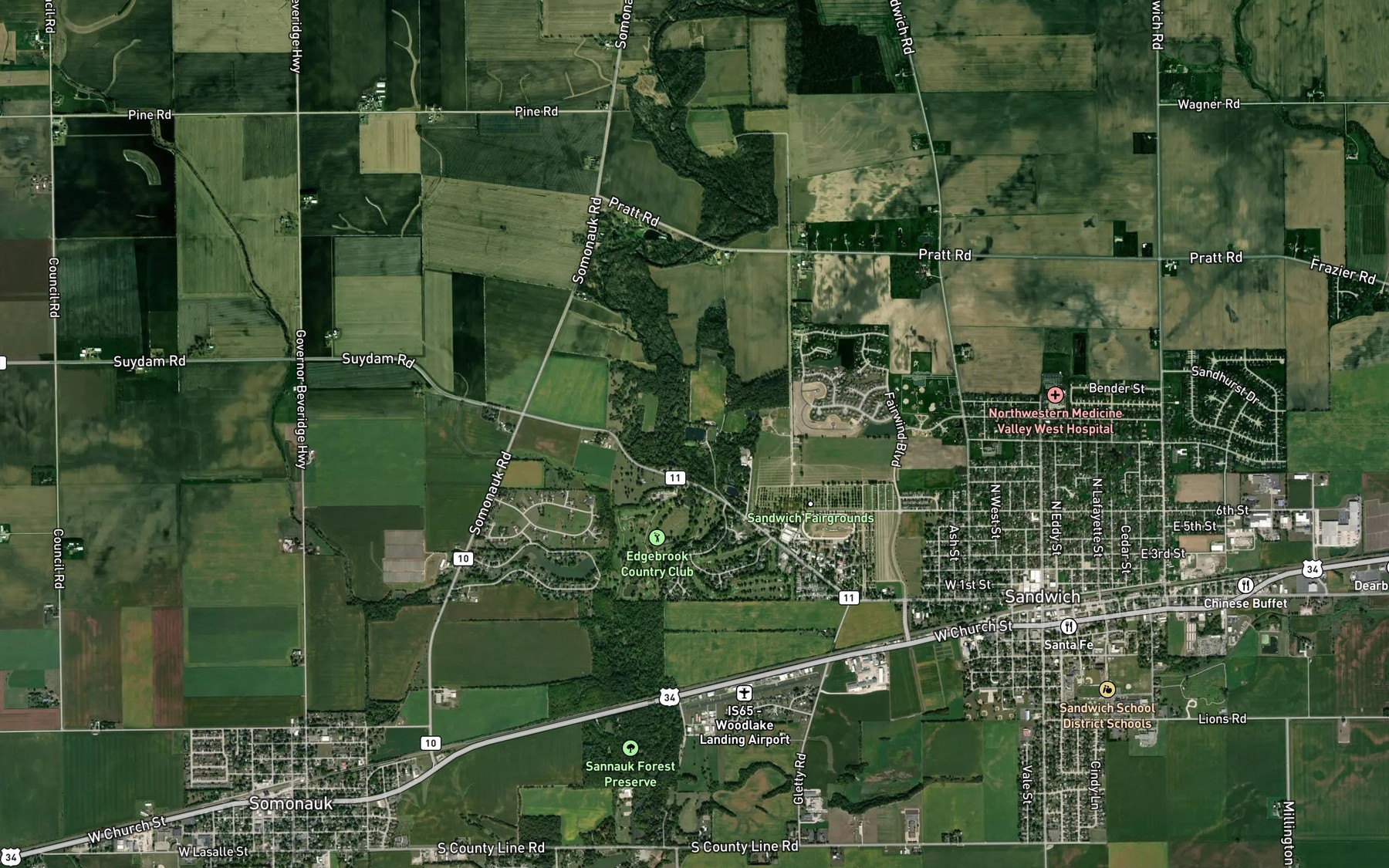 Satellite map of the Parris Lake