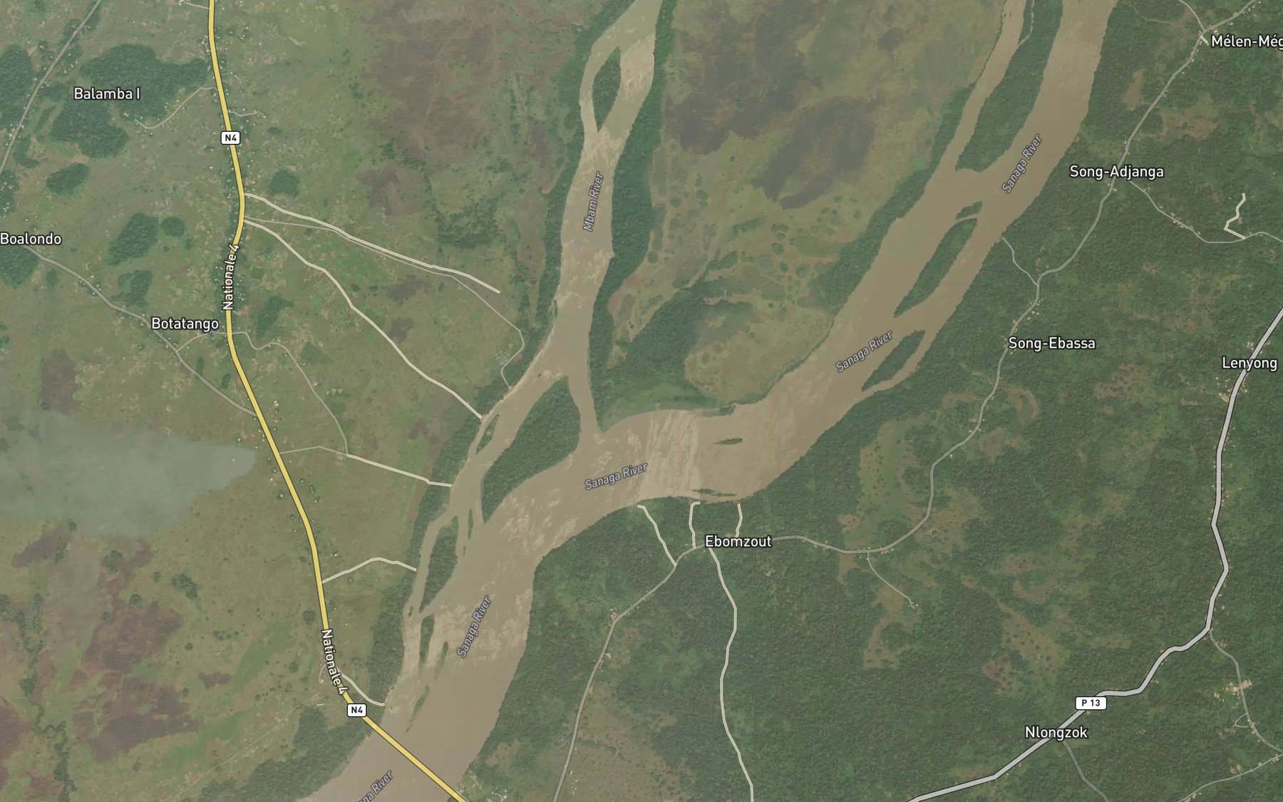 Satellite map of the Mbam