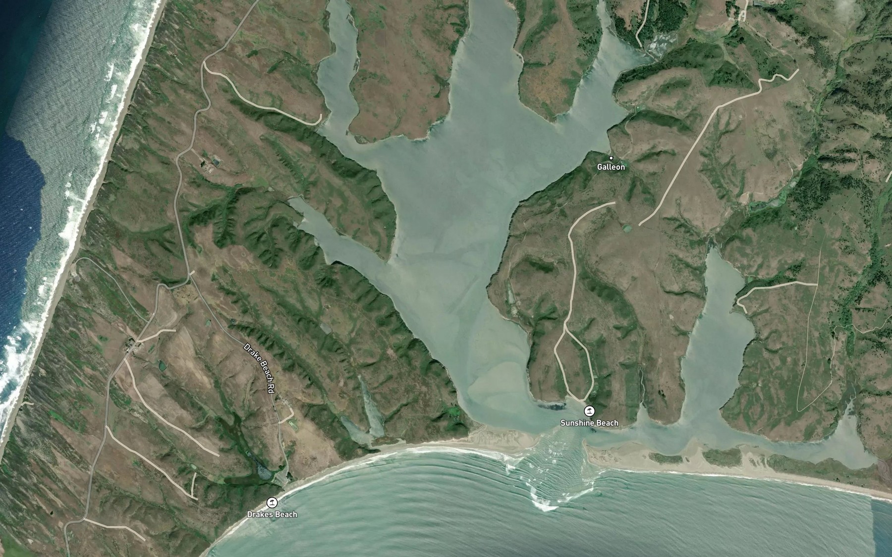 Satellite map of the Drakes Estero