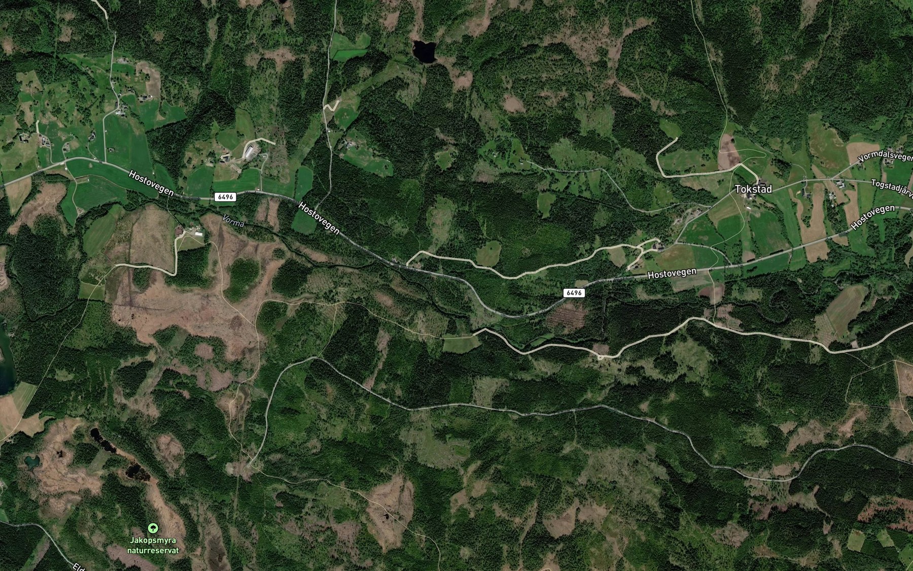 Satellite map of the Lykkjbekken
