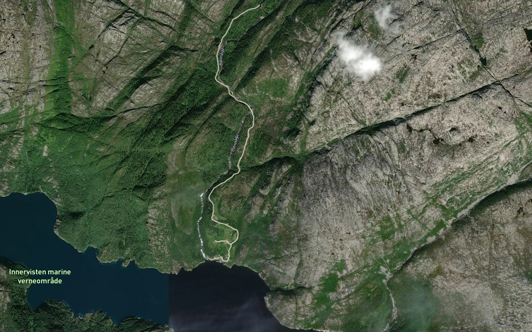 Satellite map of the Tverrelva