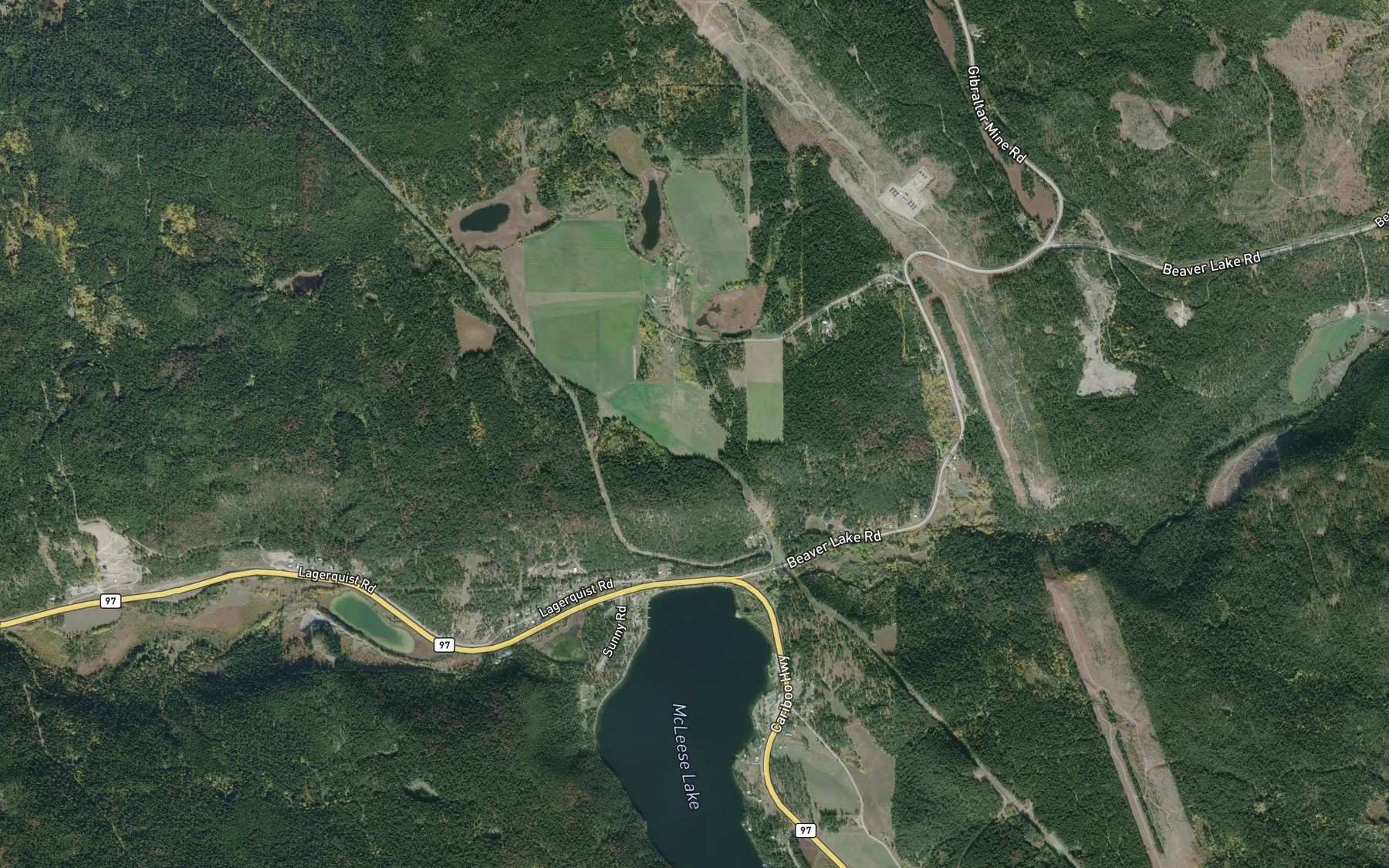 Satellite map of the Sheridan Creek
