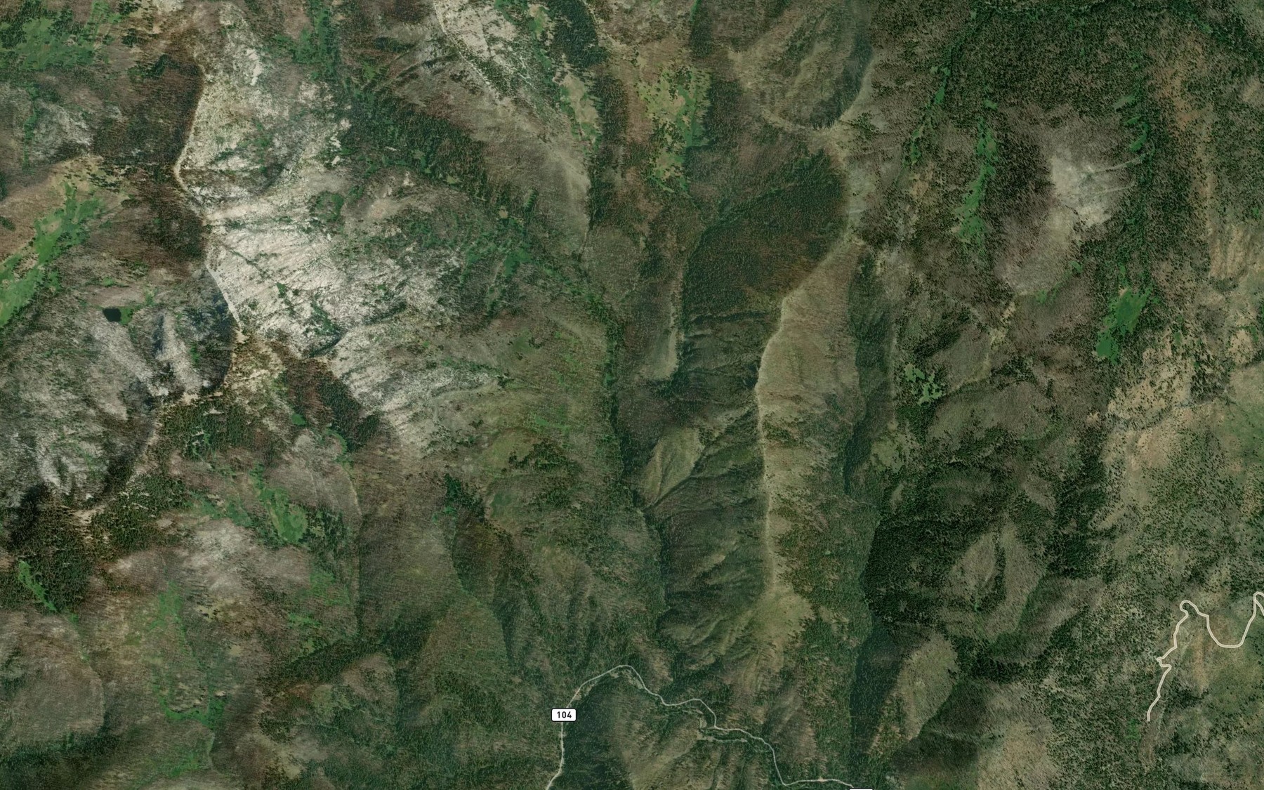 Satellite map of the South Fork Coffee Creek