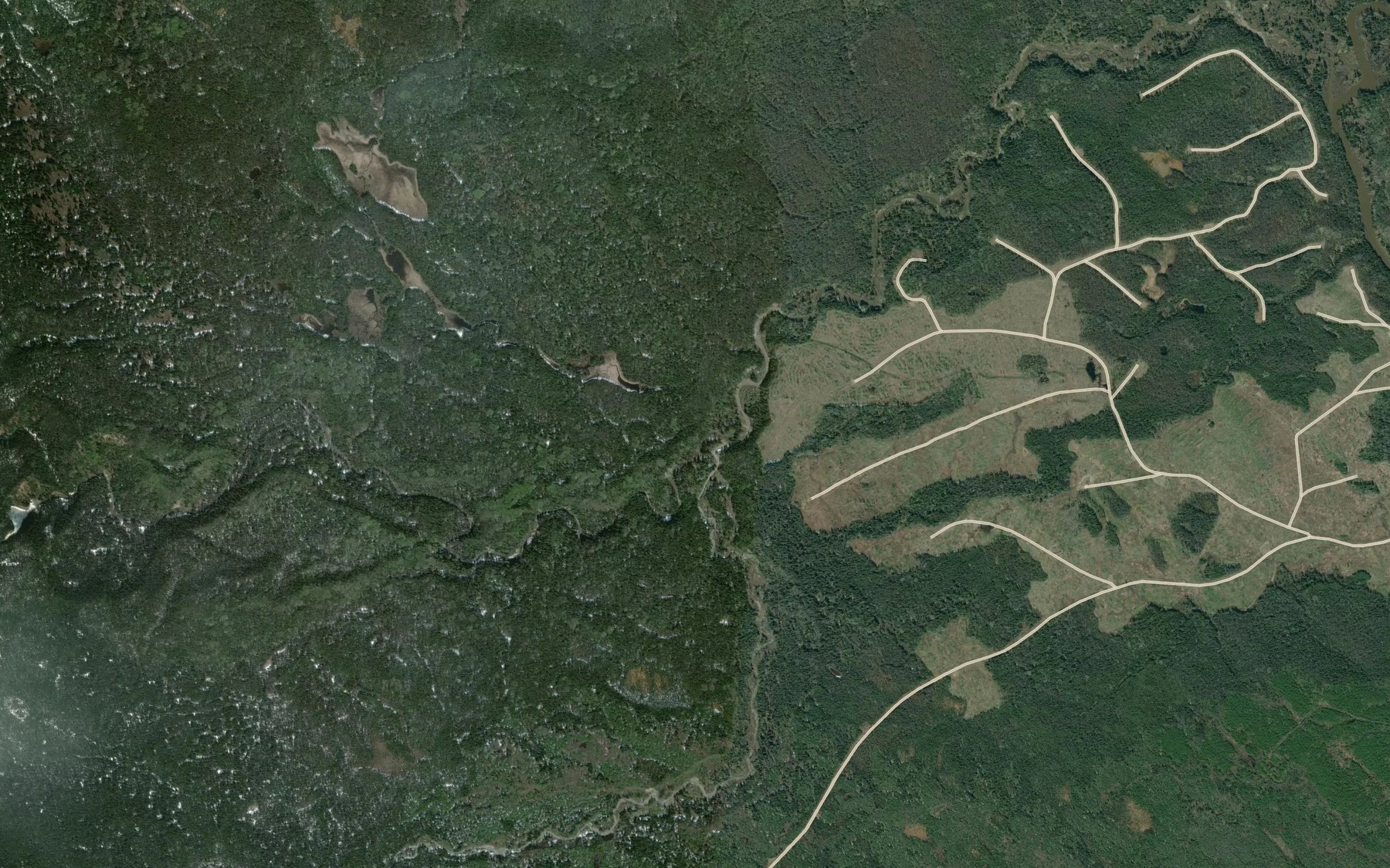 Satellite map of the Elmore Creek