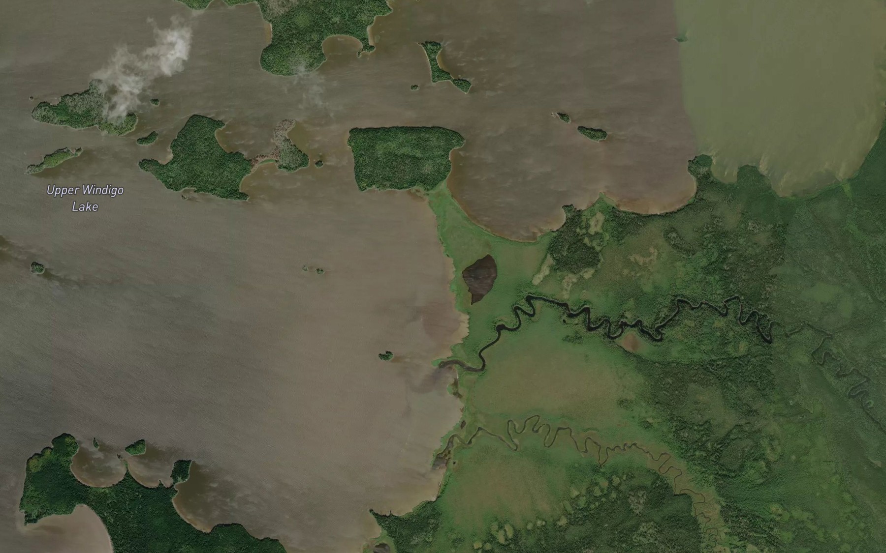Satellite map of the McCauley River