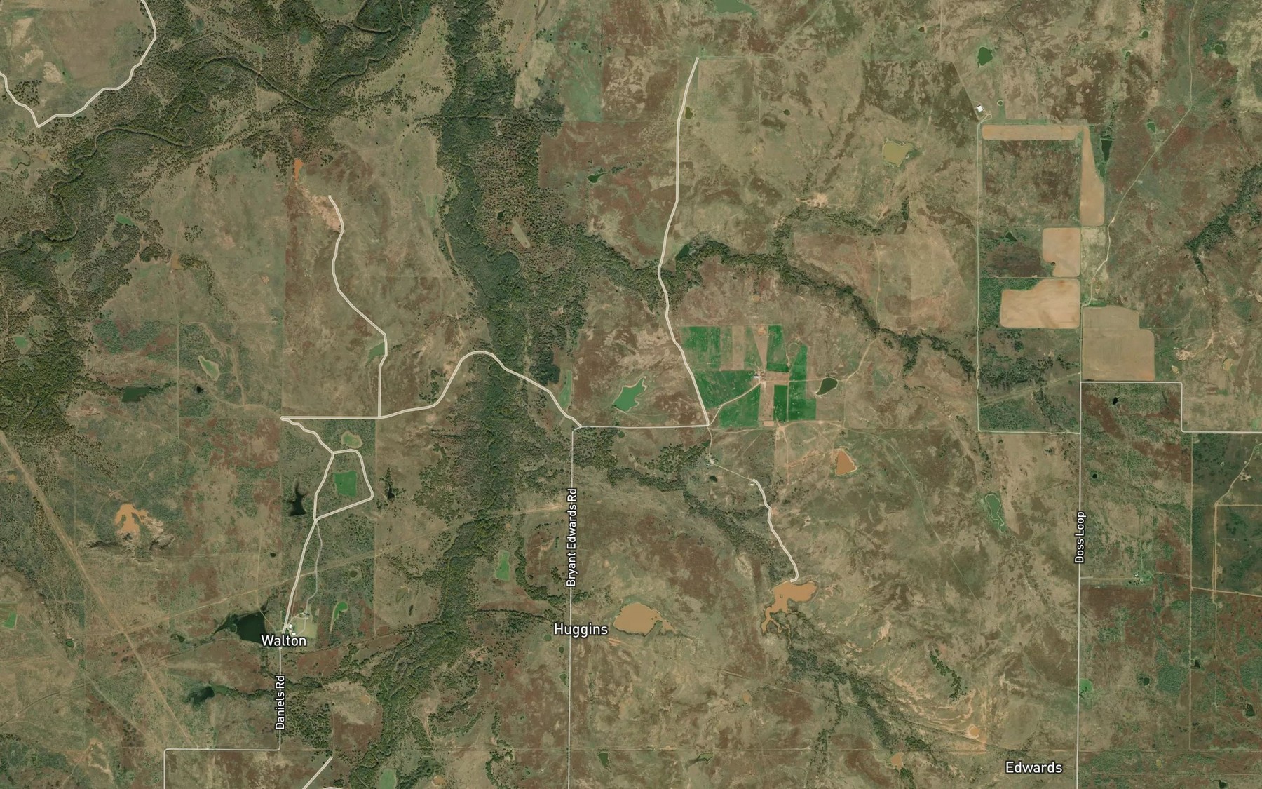 Satellite map of the Edwards Ranch Lake Number 1