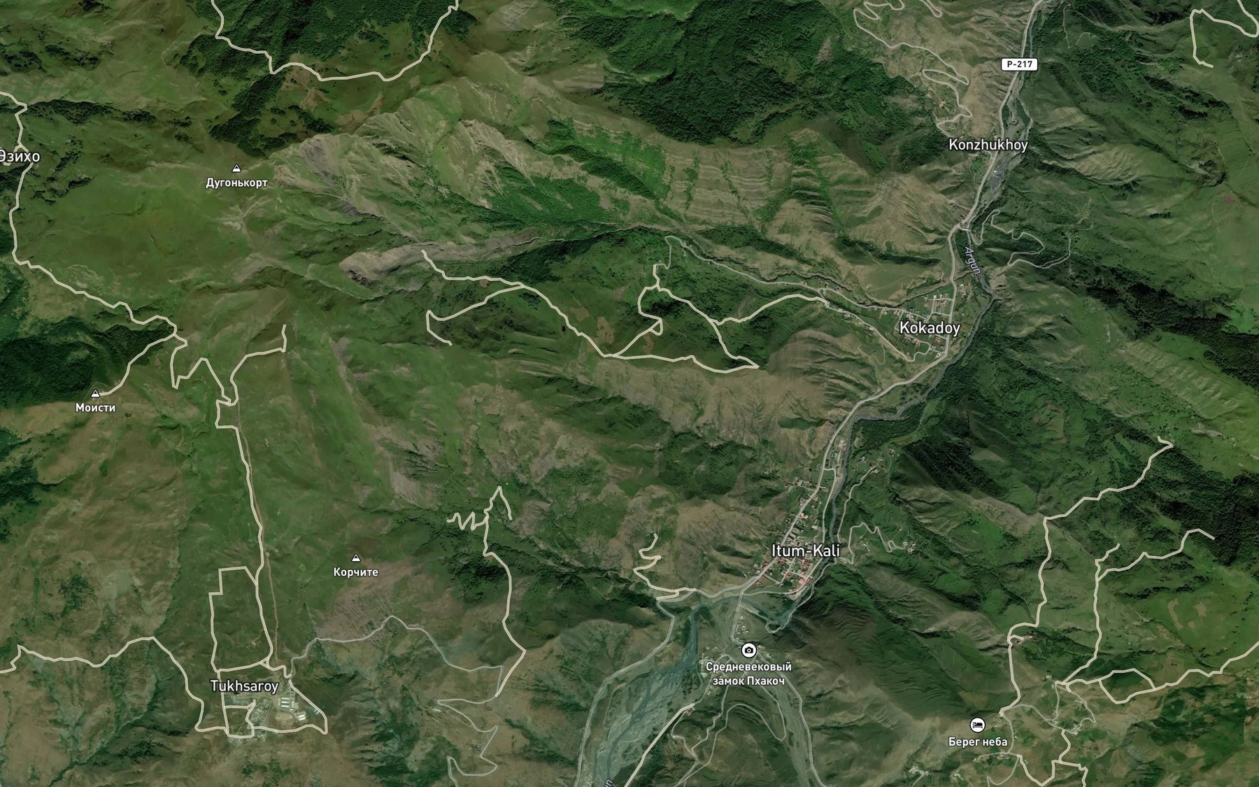 Satellite map of the Ushchel'ye Zazamerkin