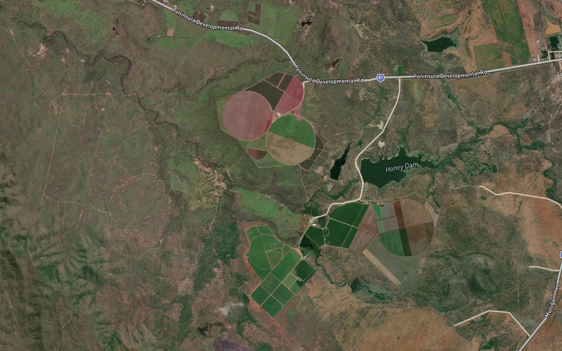 Satellite map of the Bullhead Creek