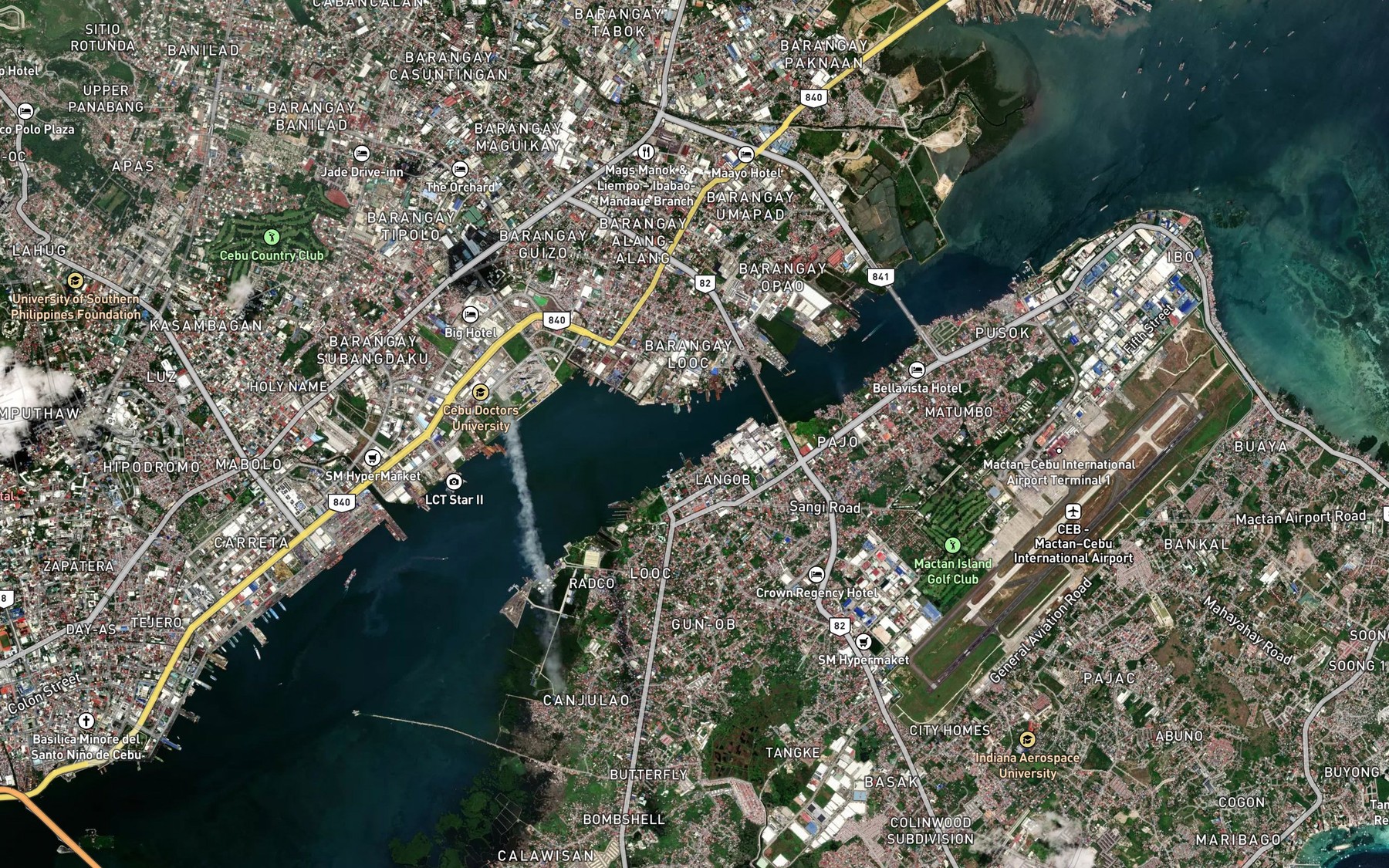Satellite map of the Butuanon River