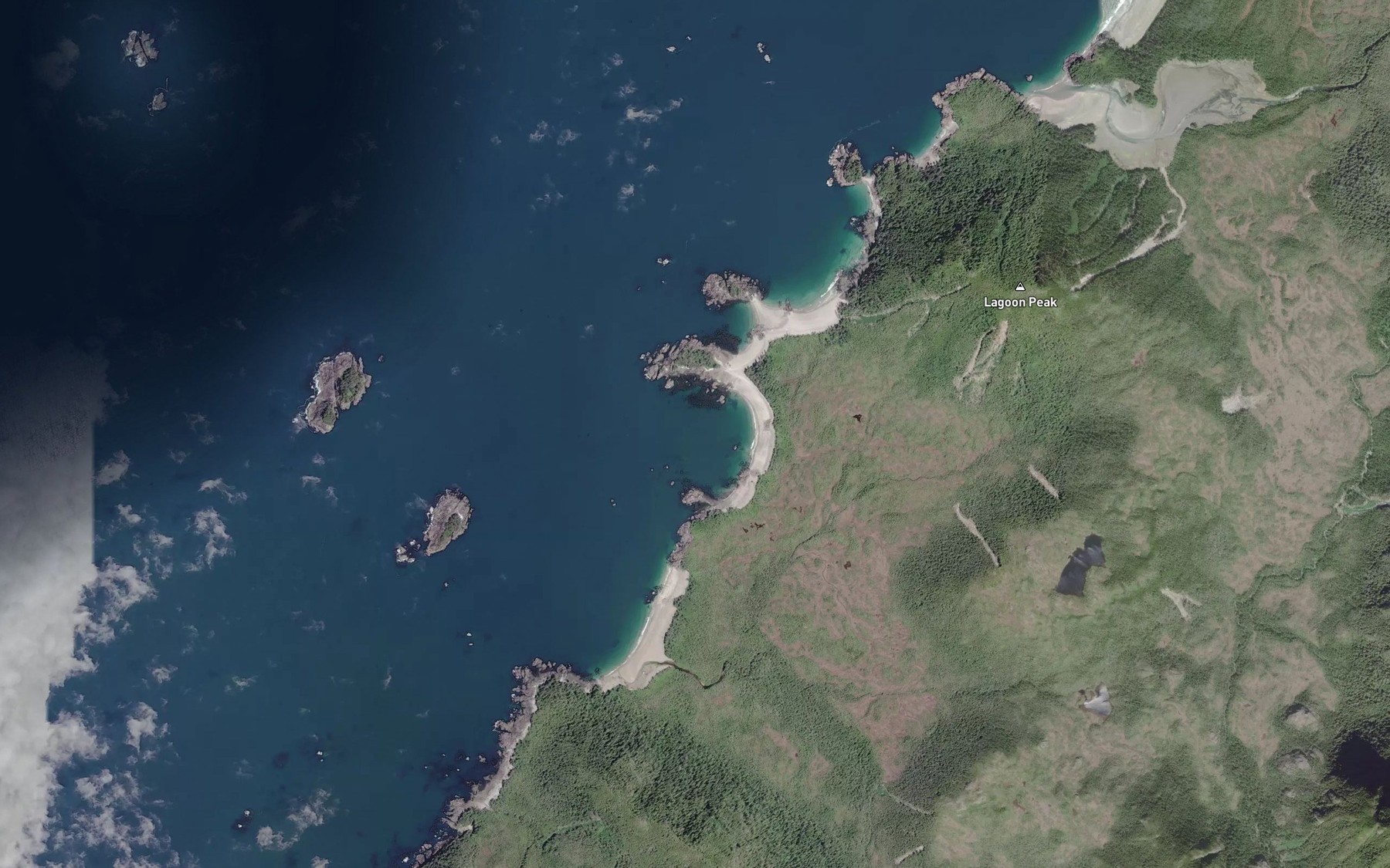 Satellite map of the Hackett Bay