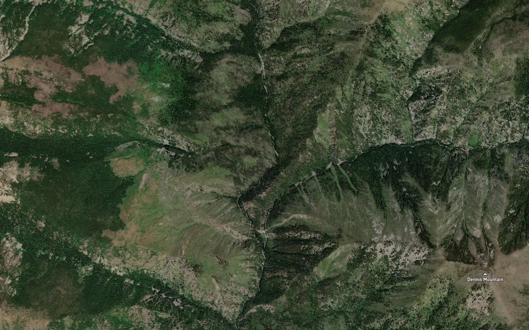 Satellite map of the Brown Creek