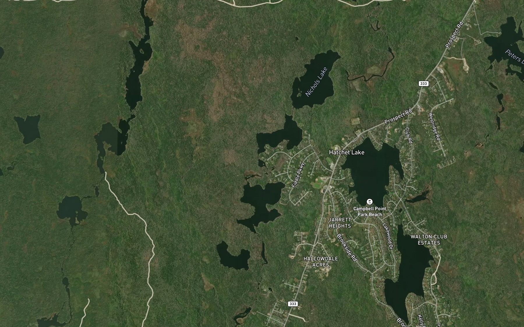 Satellite map of the Little McDonald Lake