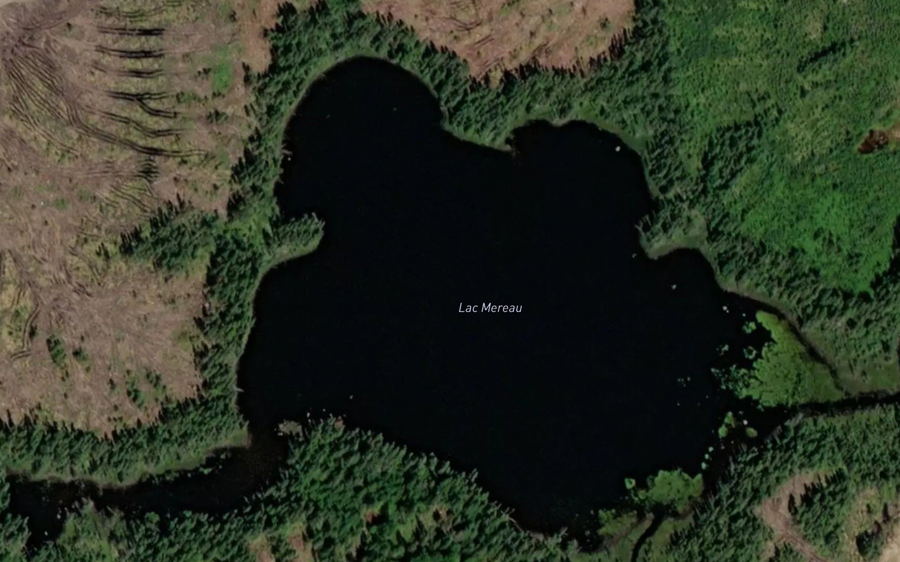 Satellite map of the Lac Mereau