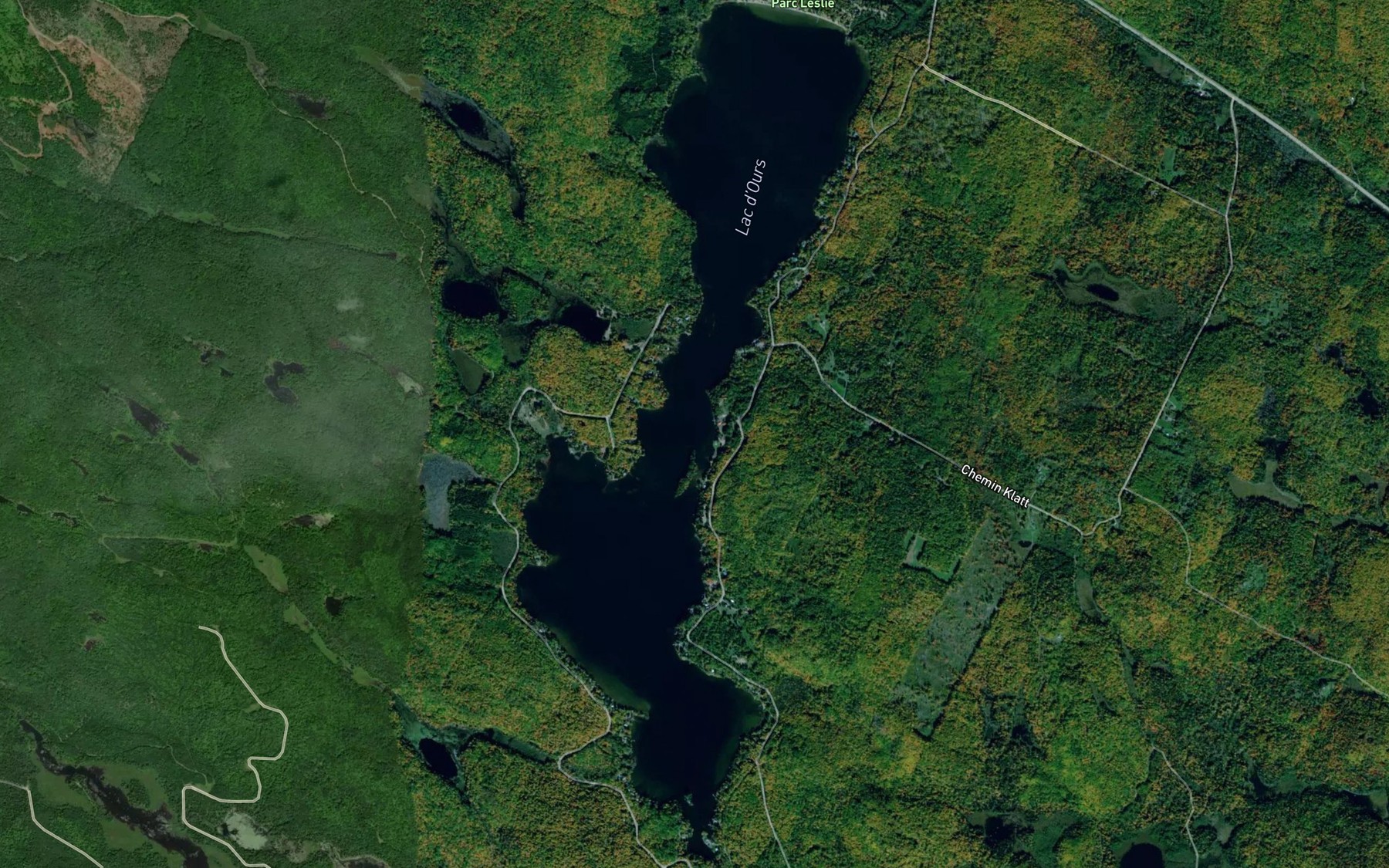 Satellite map of the Lac Leslie