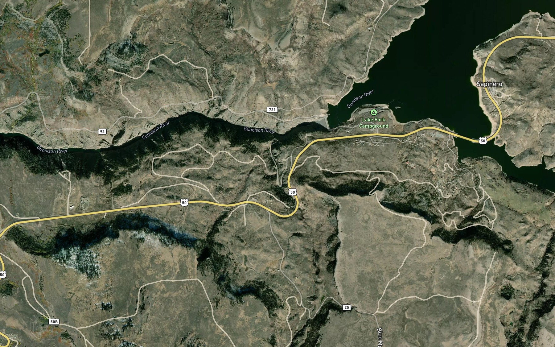 Satellite map of the Snelson Creek