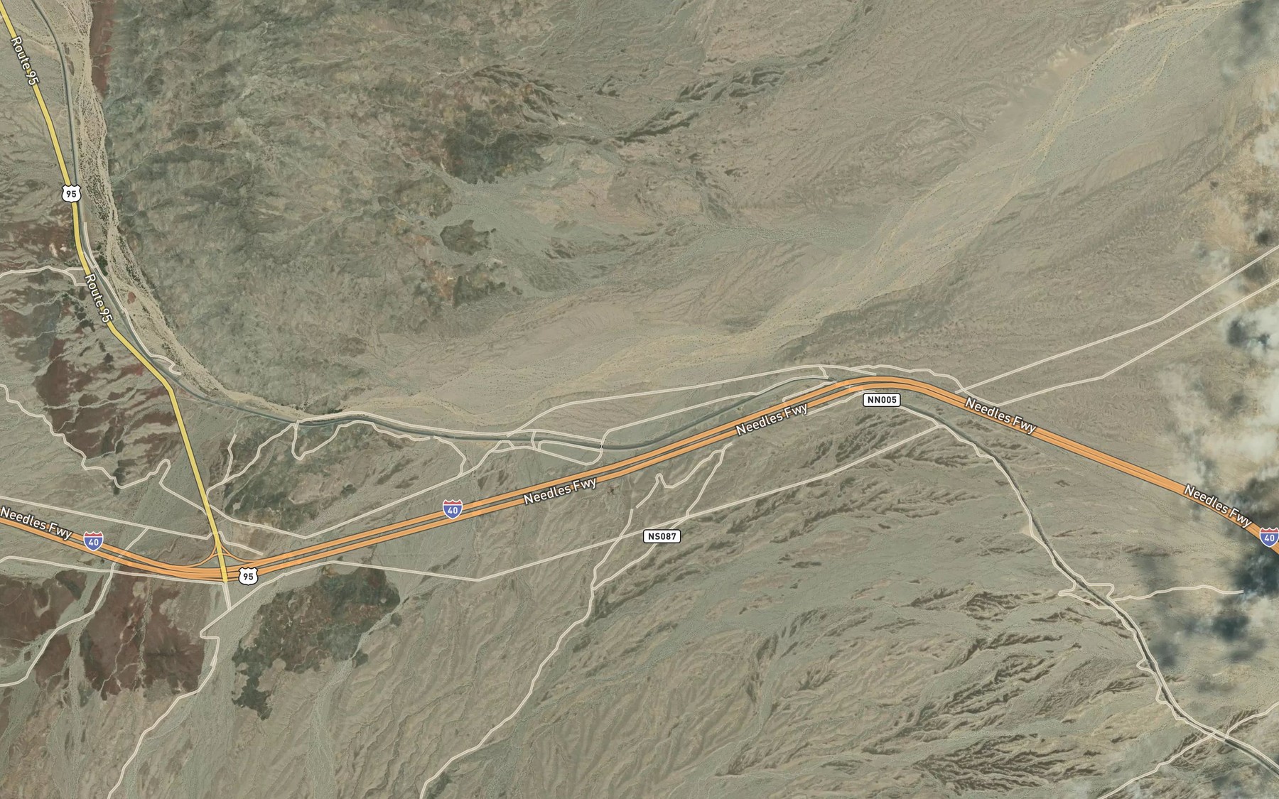 Satellite map of the Hacienda Wash