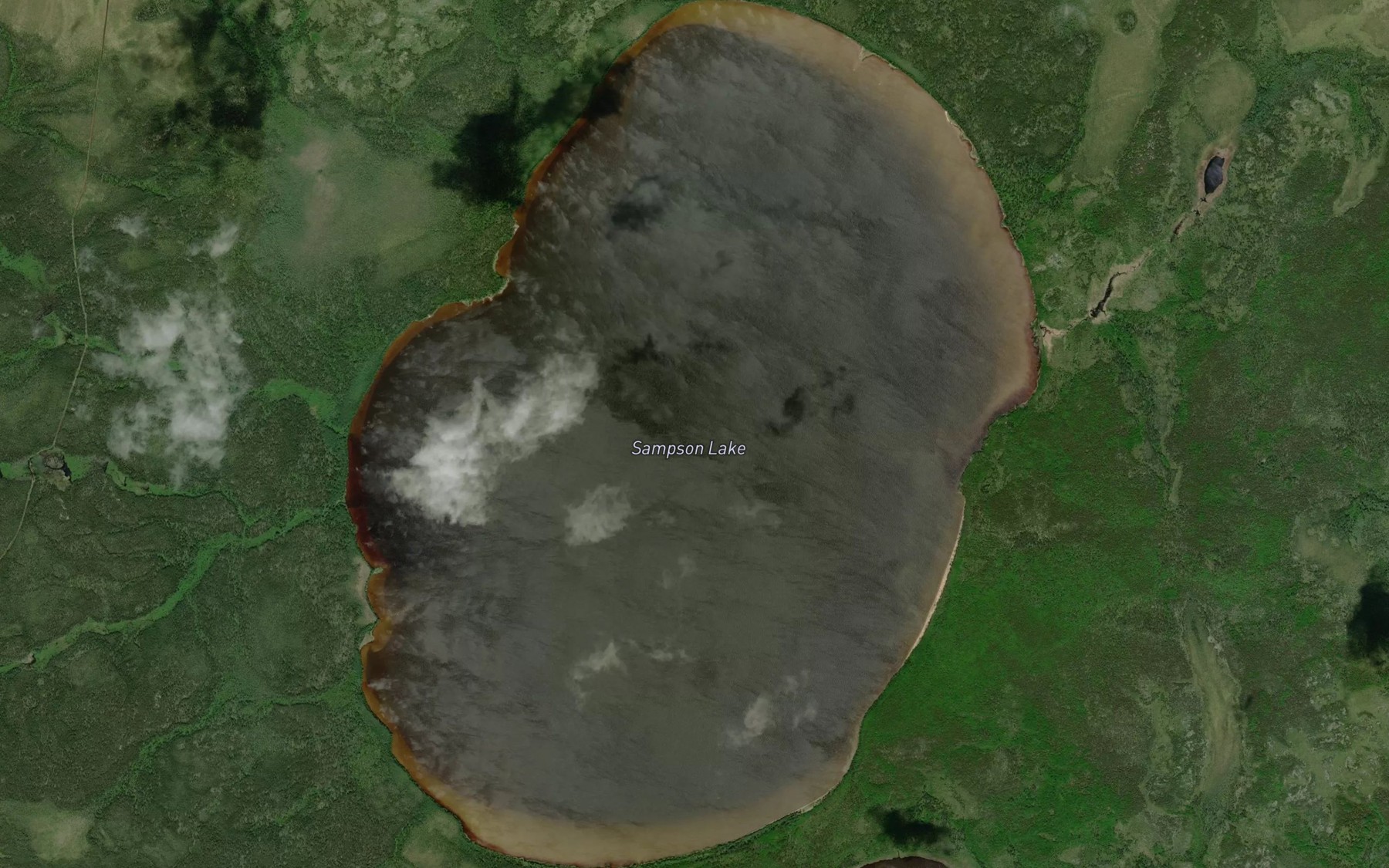 Satellite map of the Sampson Lake