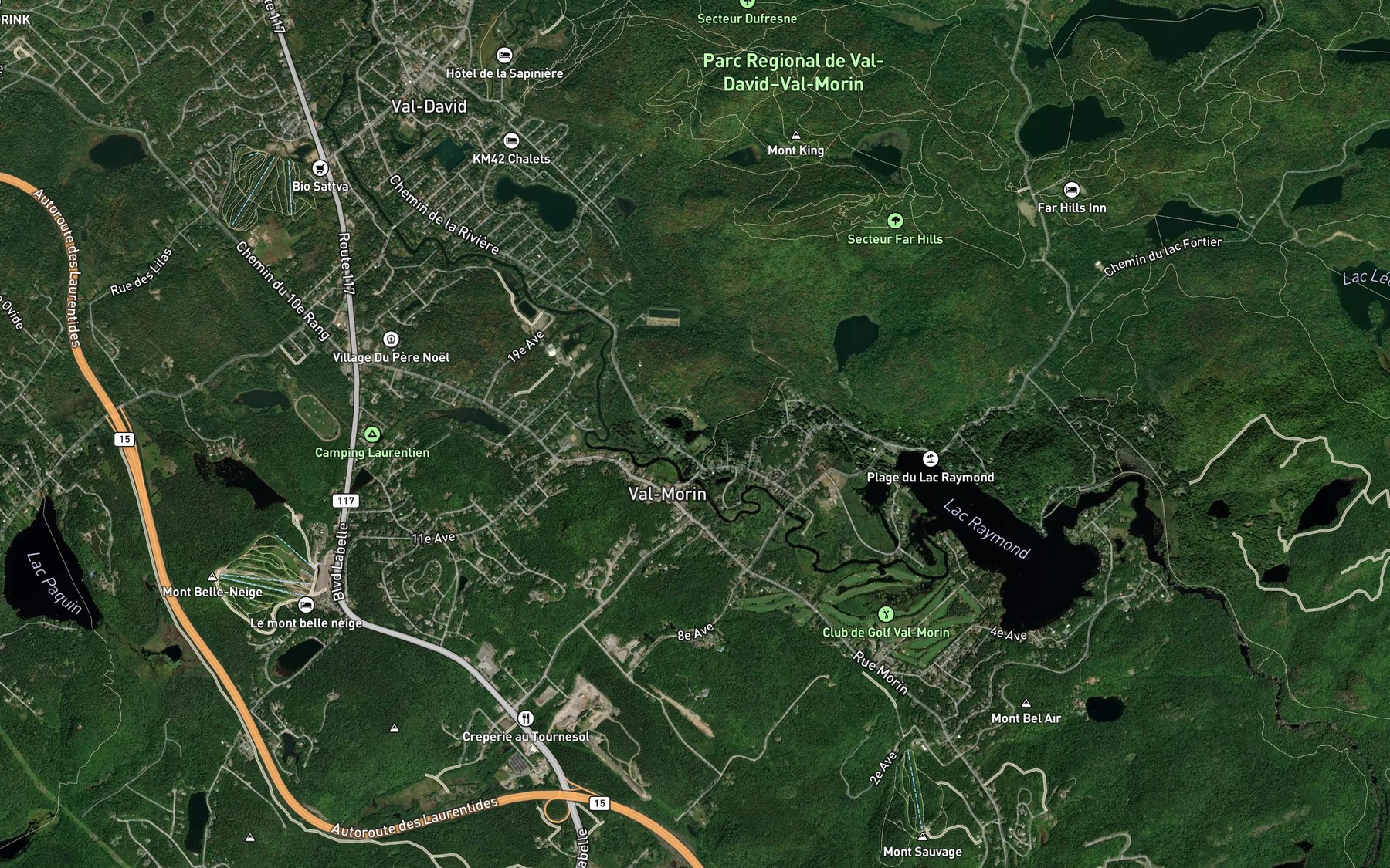 Satellite map of the Lac Menard