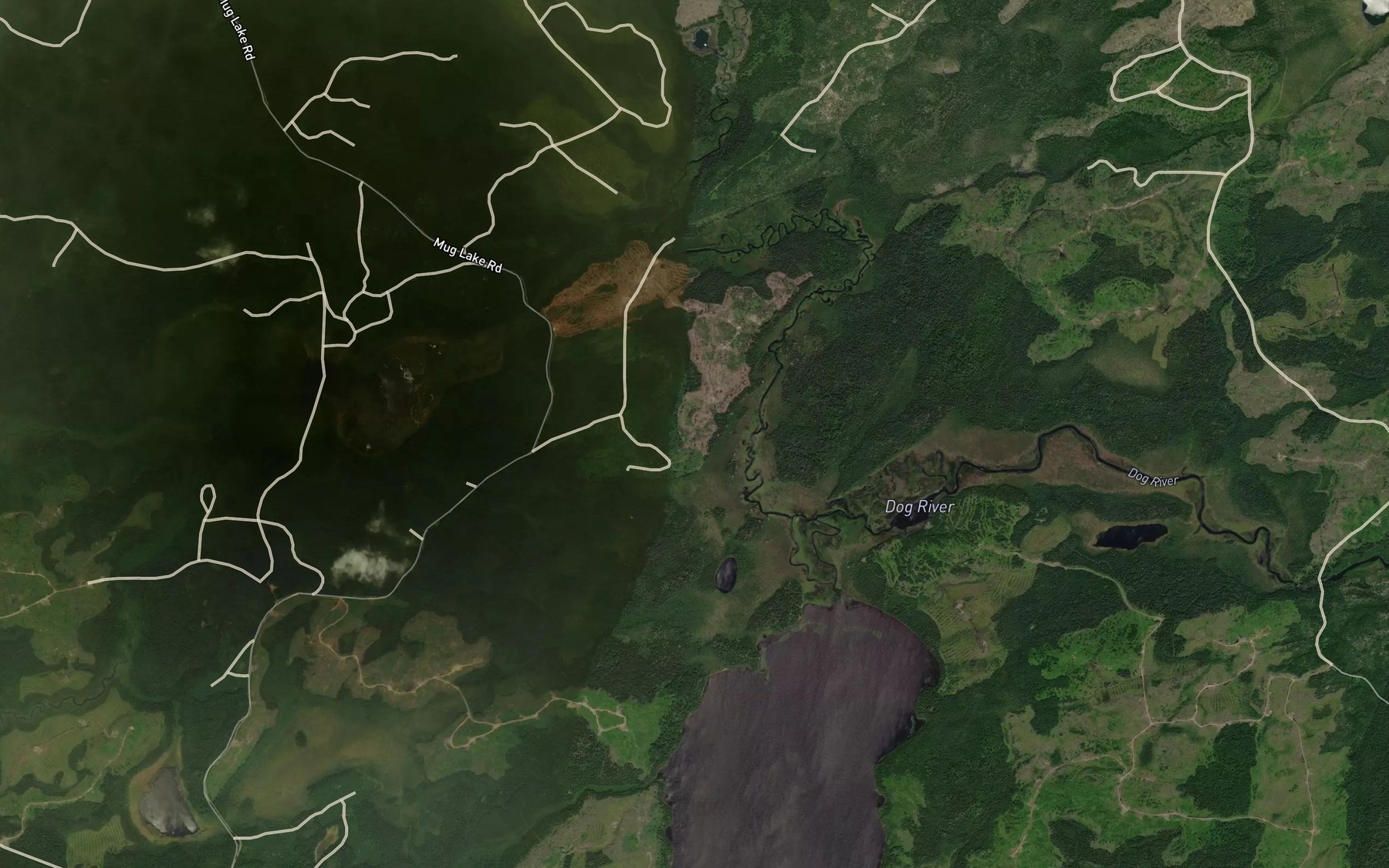 Satellite map of the Buck Creek