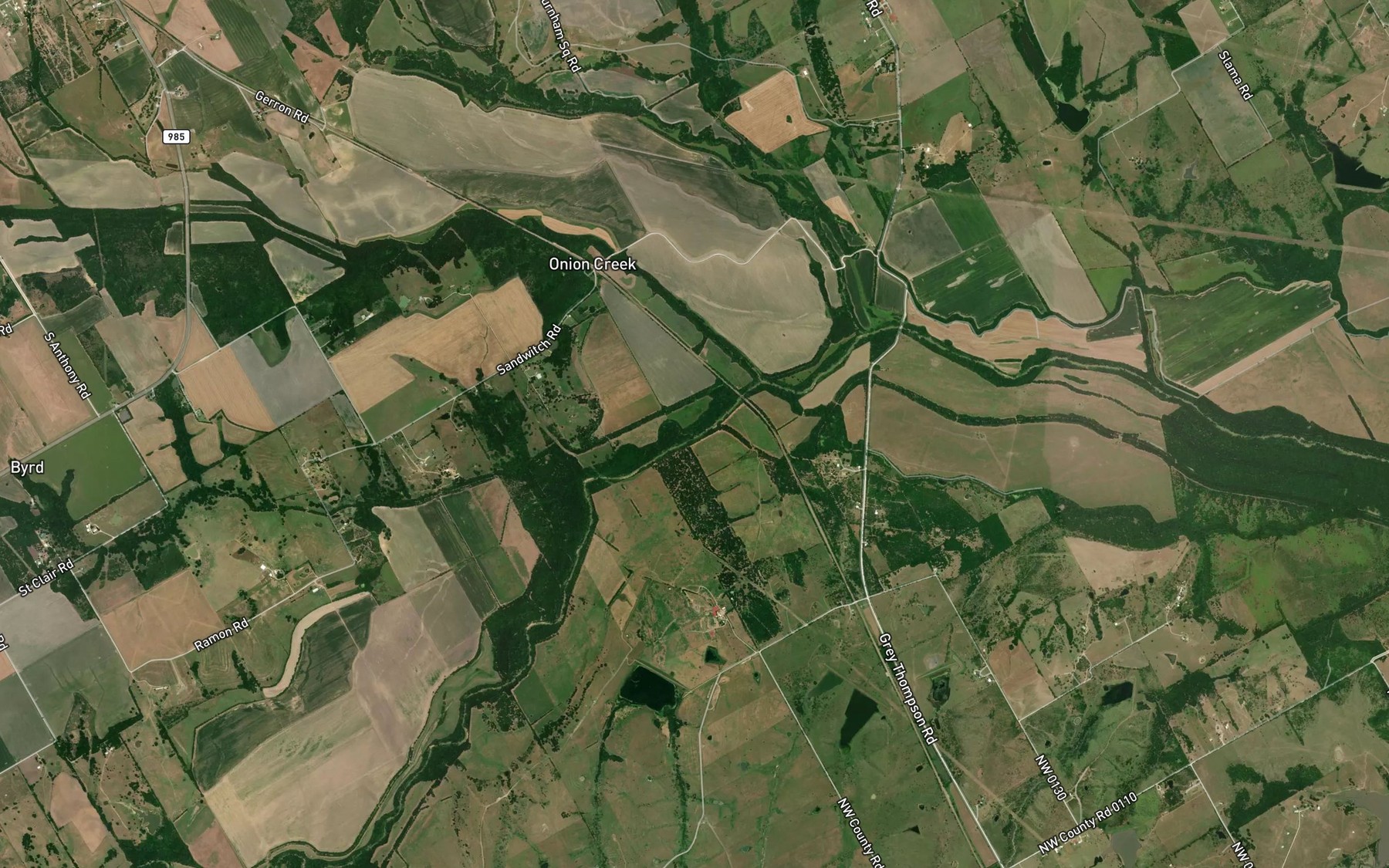 Satellite map of the Clear Creek