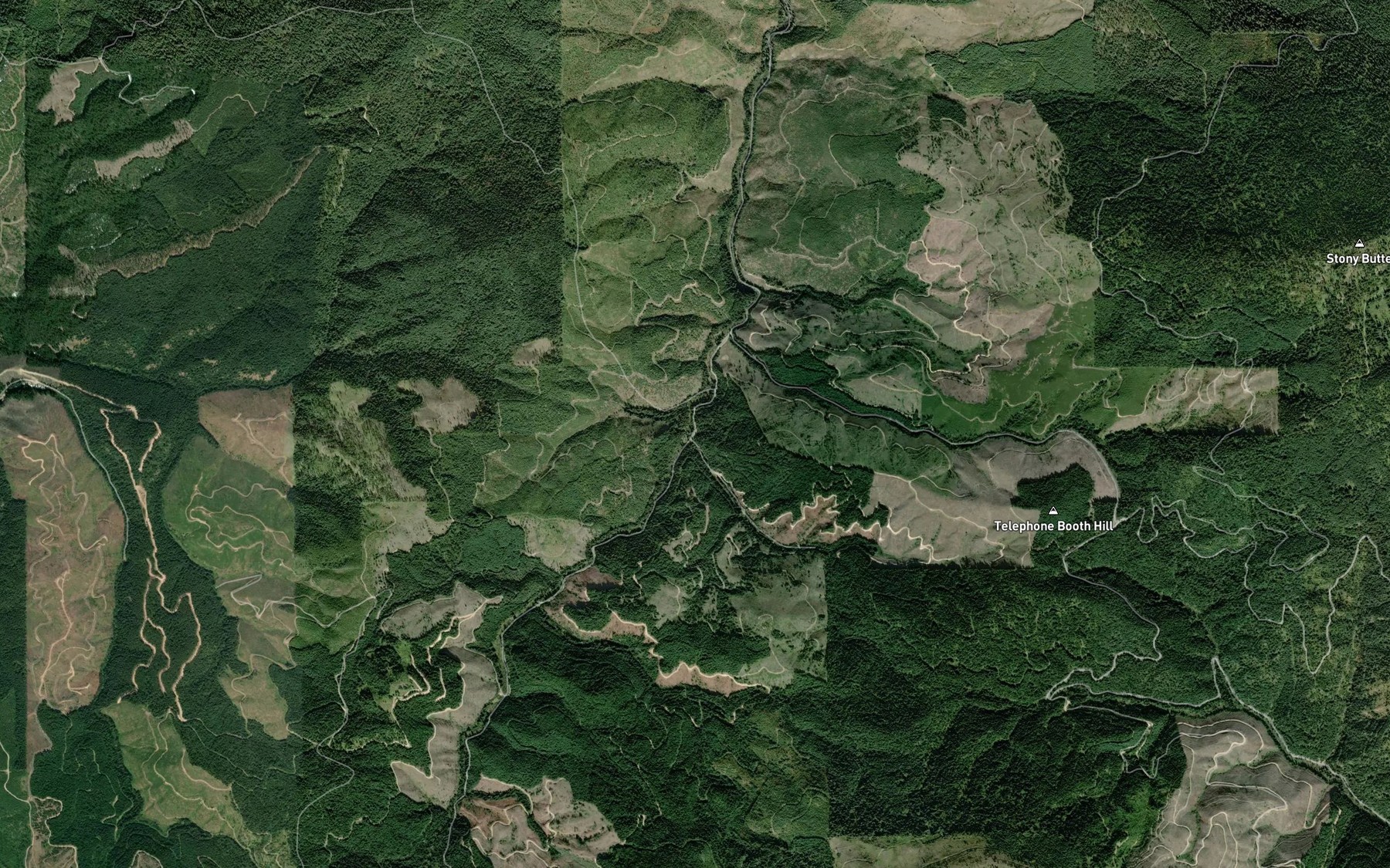 Satellite map of the Scaler Creek